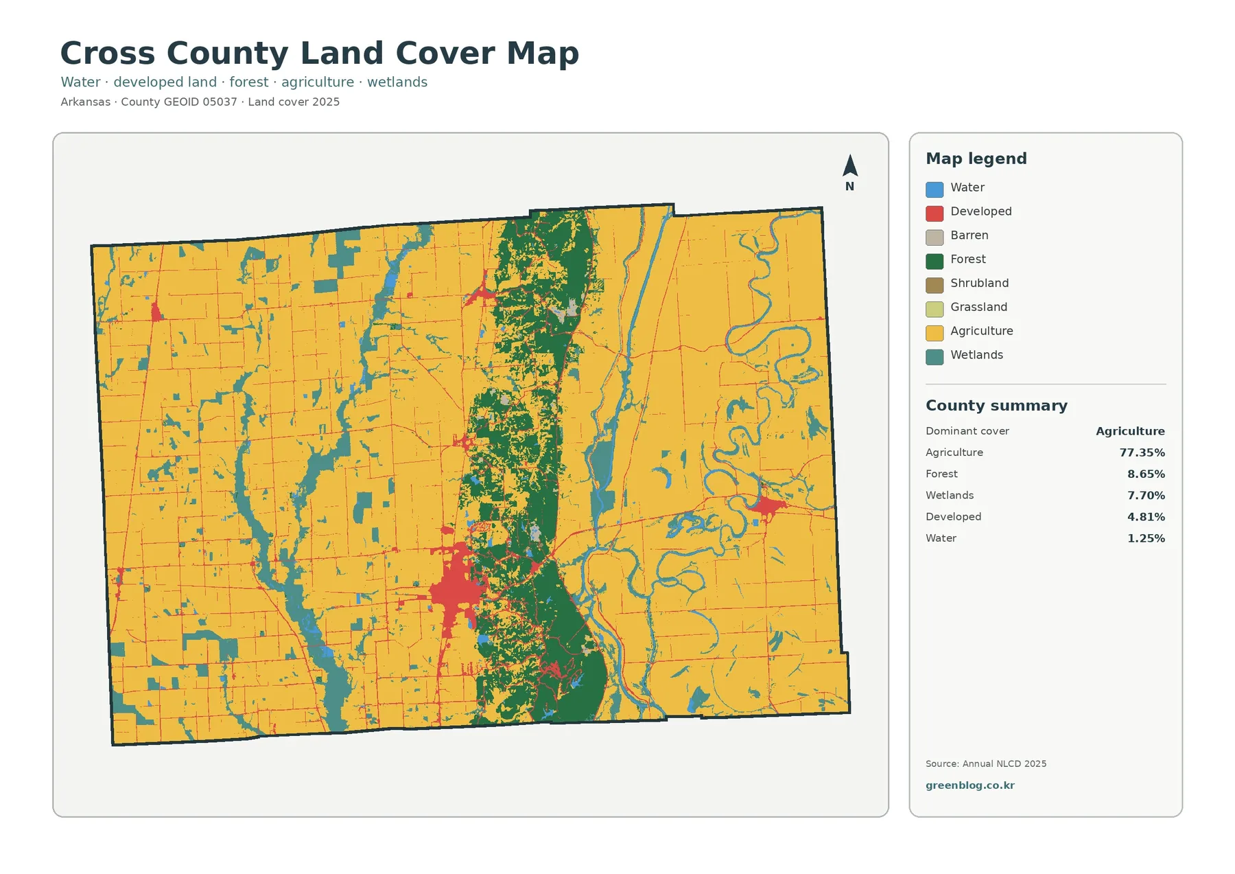 Cross County land cover map