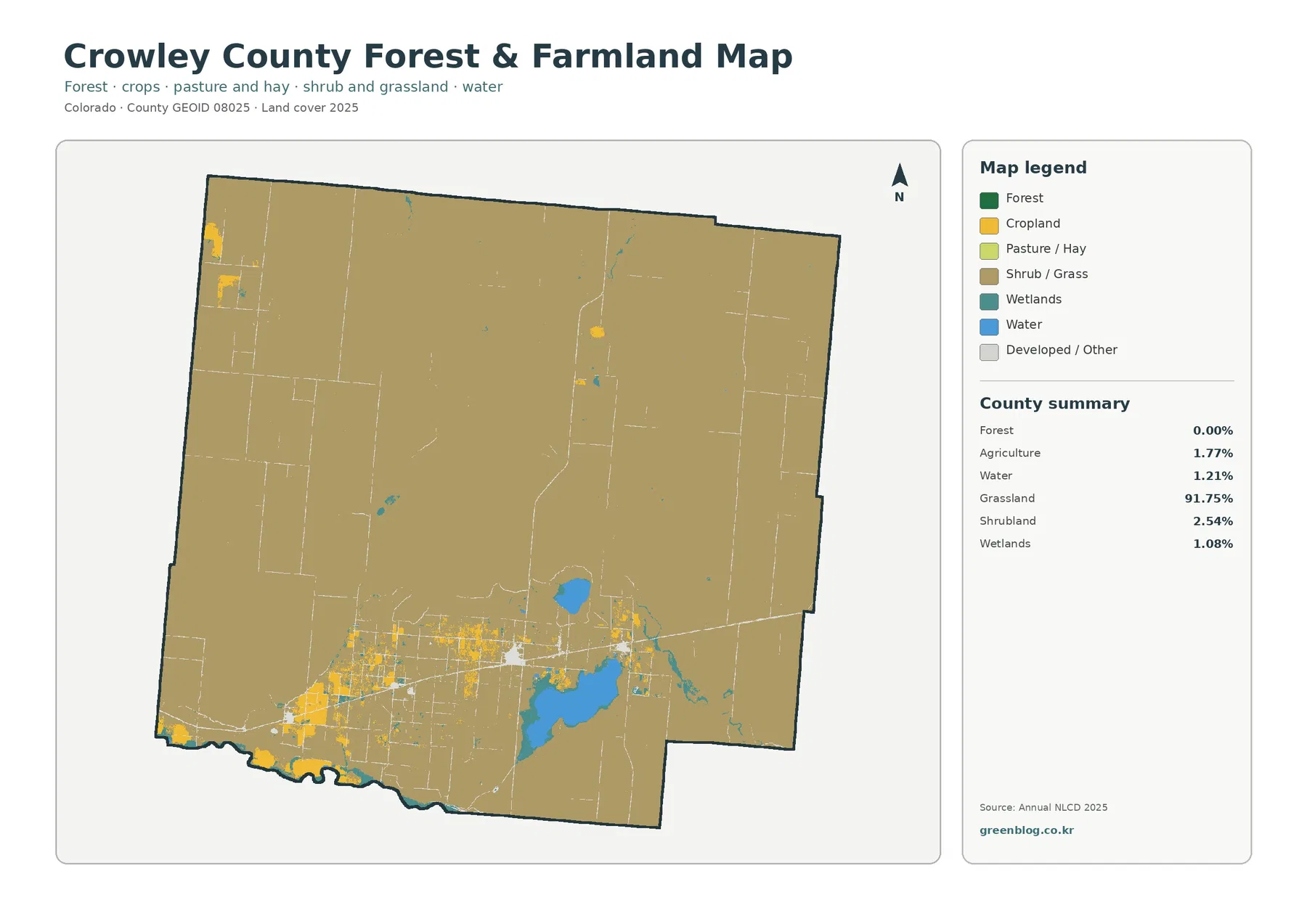 Crowley County forest and farmland map