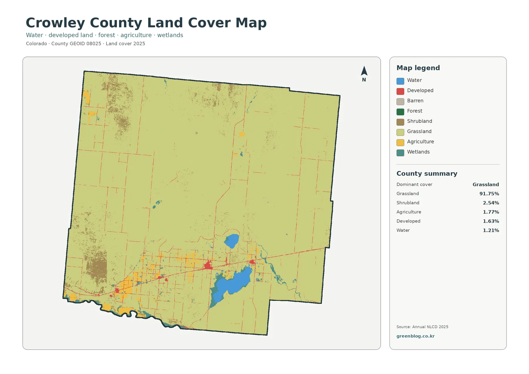 Crowley County land cover map featured image