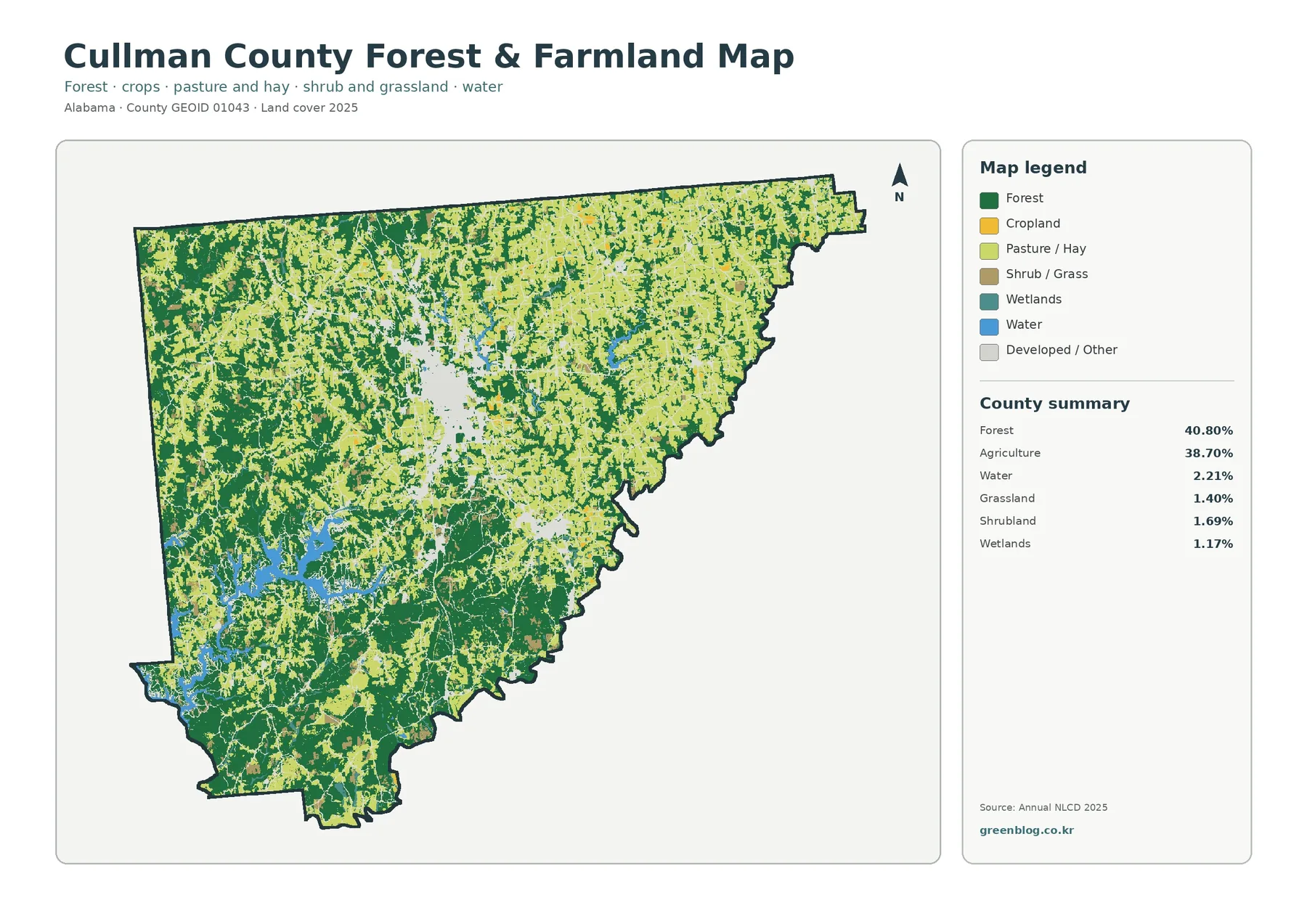 Cullman County forest and farmland map