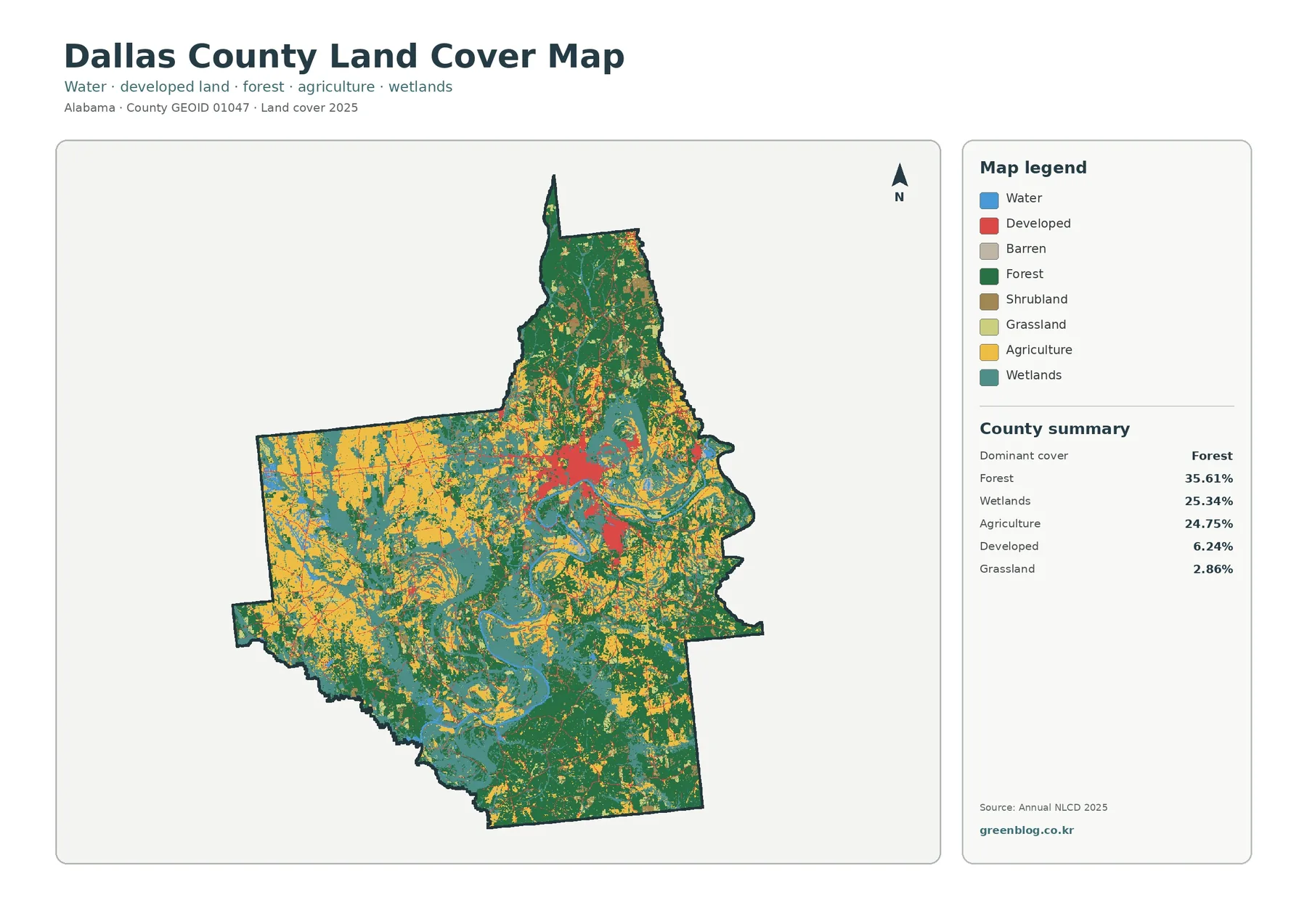 Dallas County land cover map