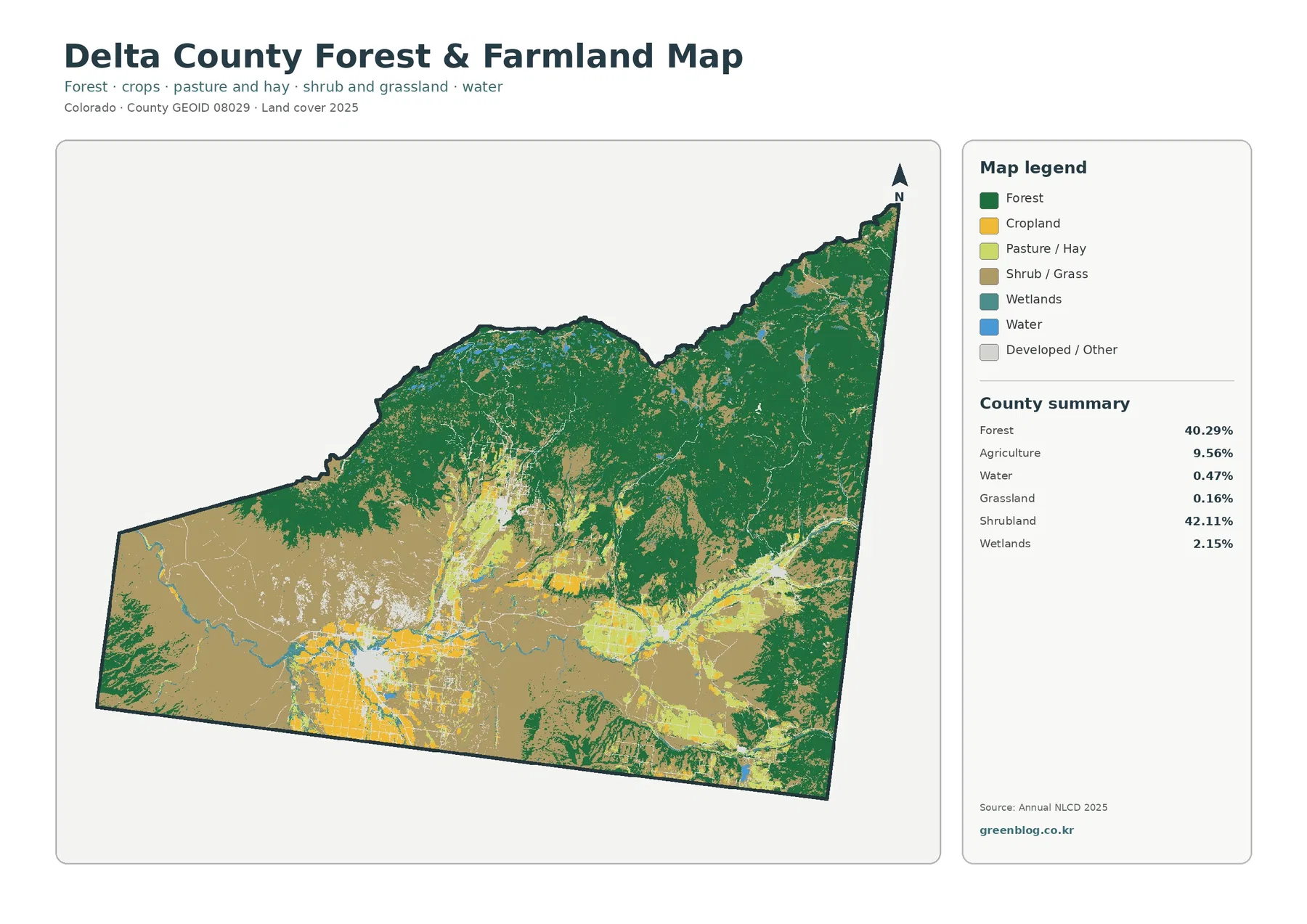 Delta County forest and farmland map