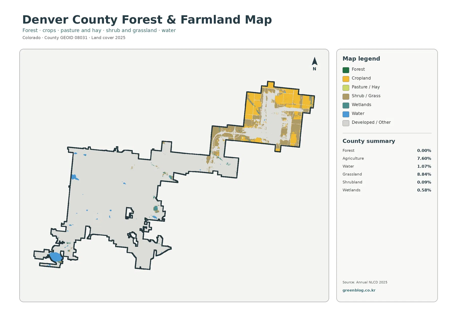 Denver County forest and farmland map