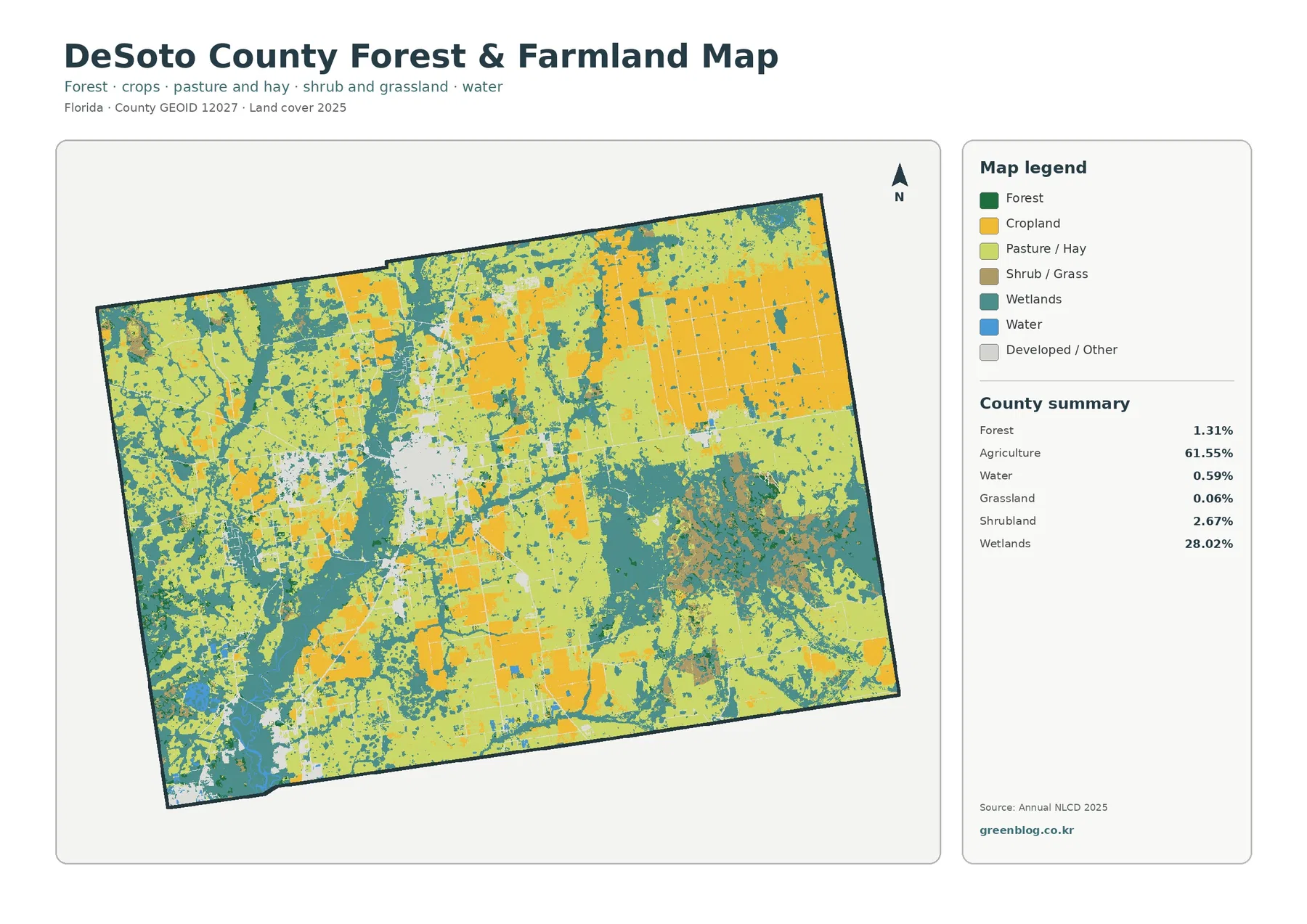 DeSoto County forest and farmland map