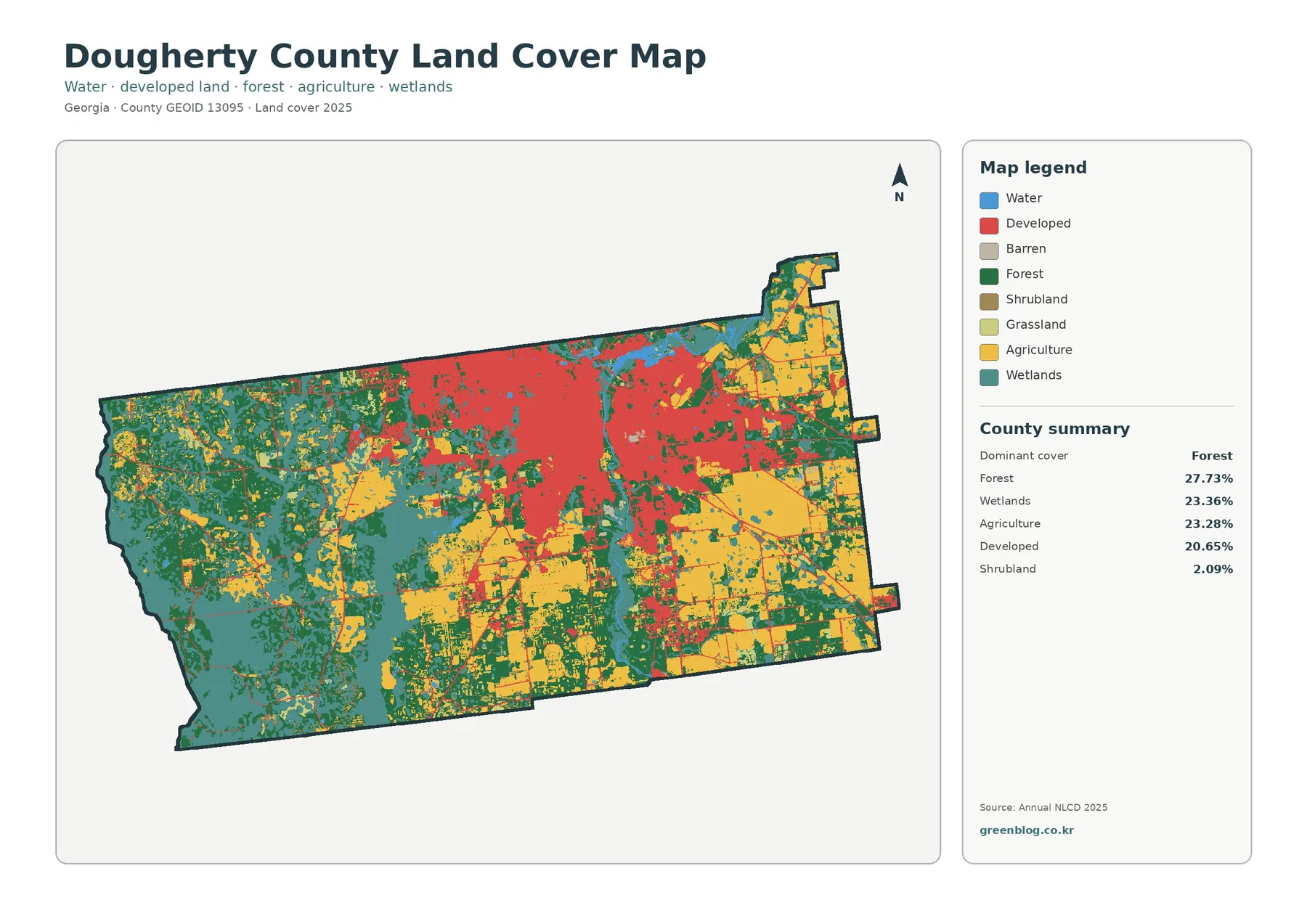 Dougherty County land cover map featured image