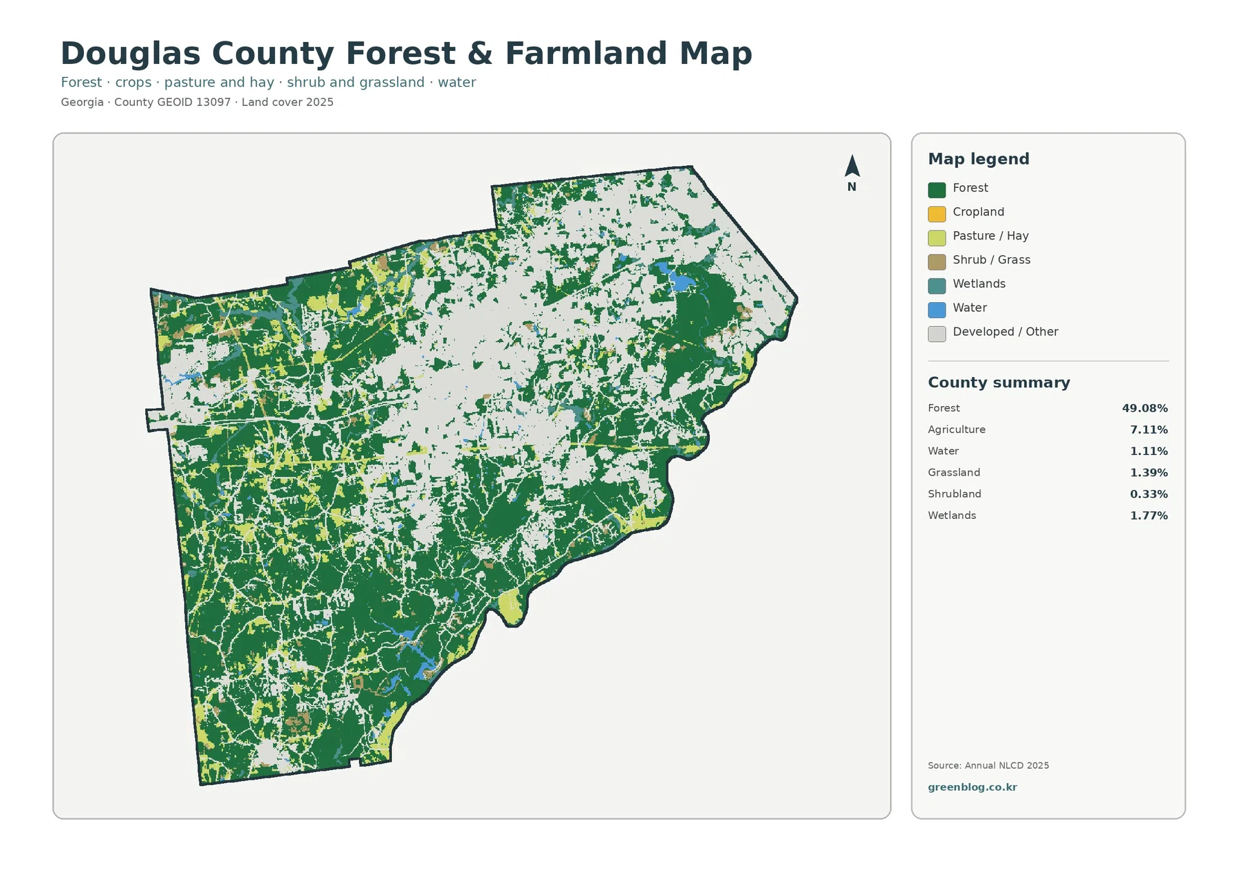 Douglas County forest and farmland map