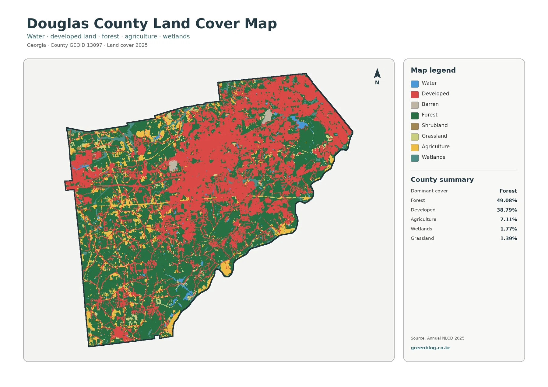Douglas County land cover map featured image