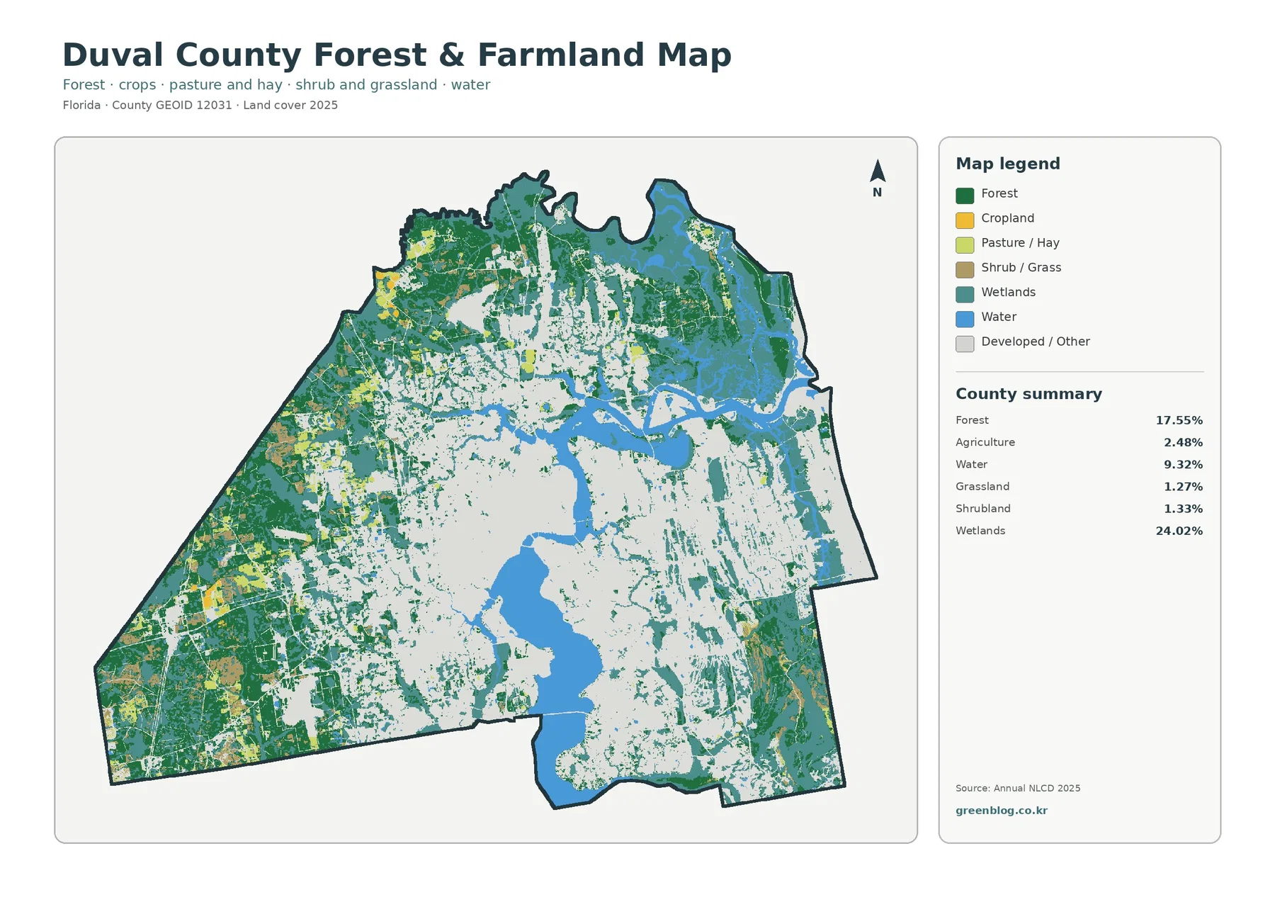 Duval County forest and farmland map