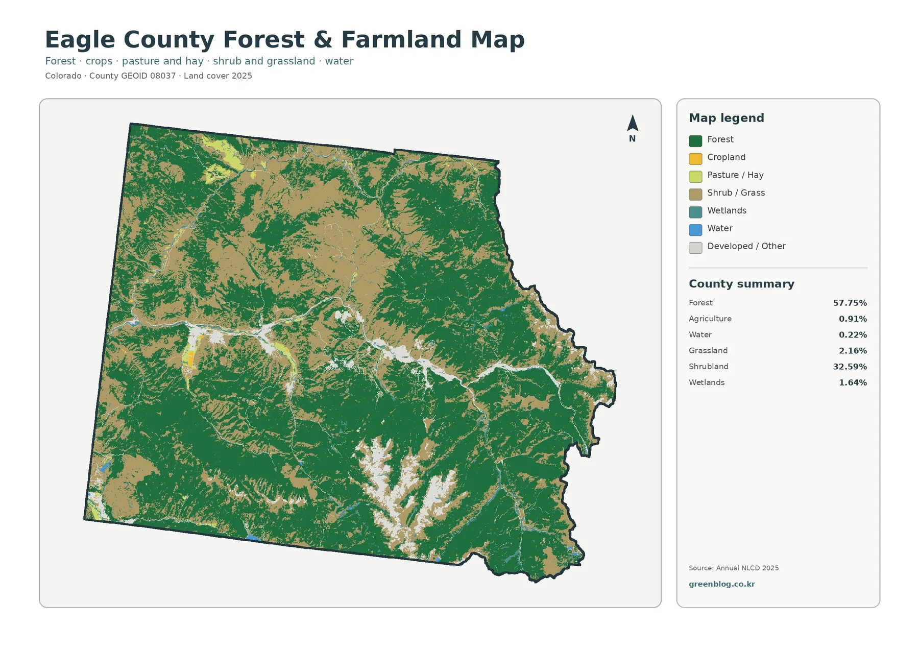 Eagle County forest and farmland map
