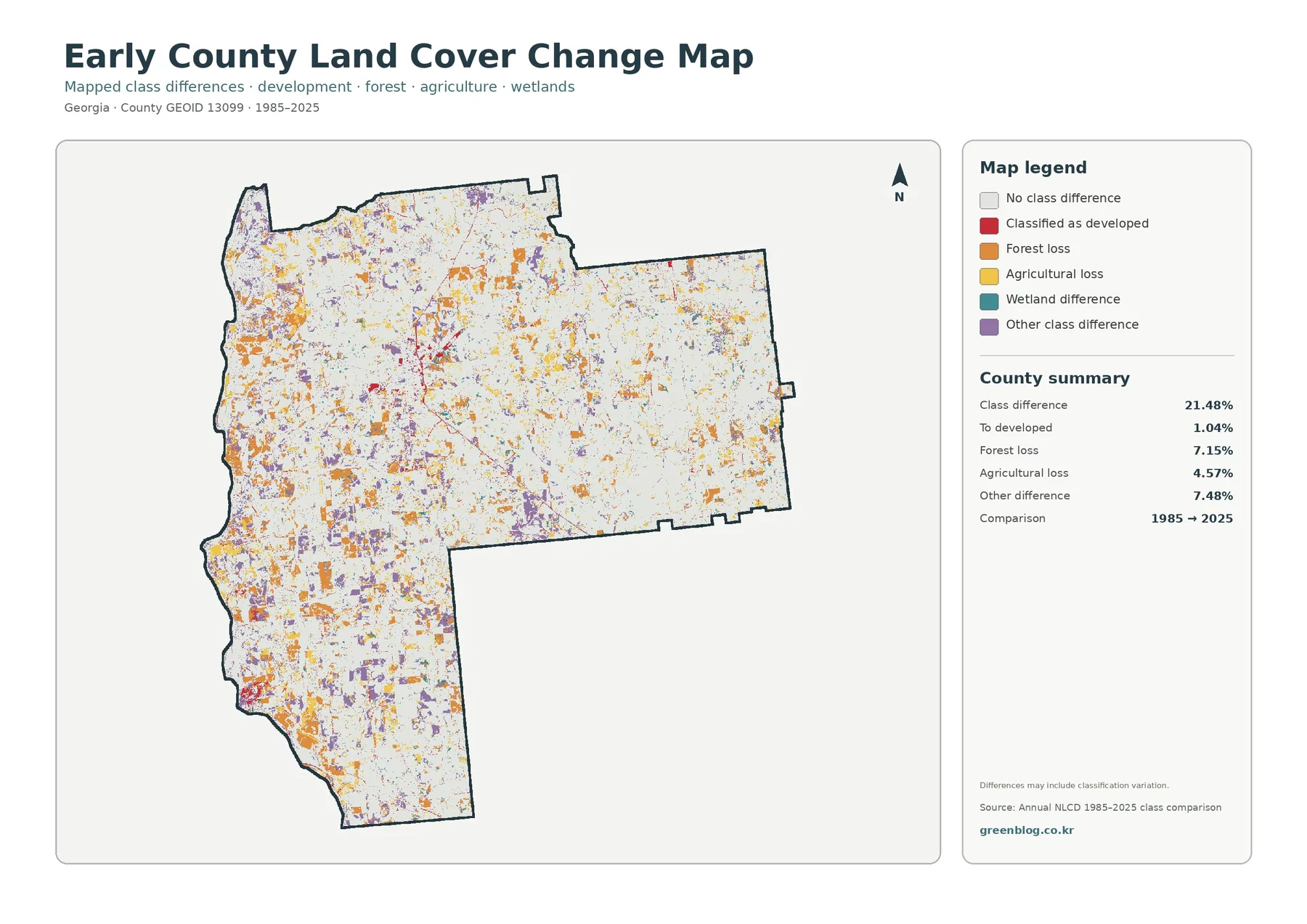Early County land cover change map