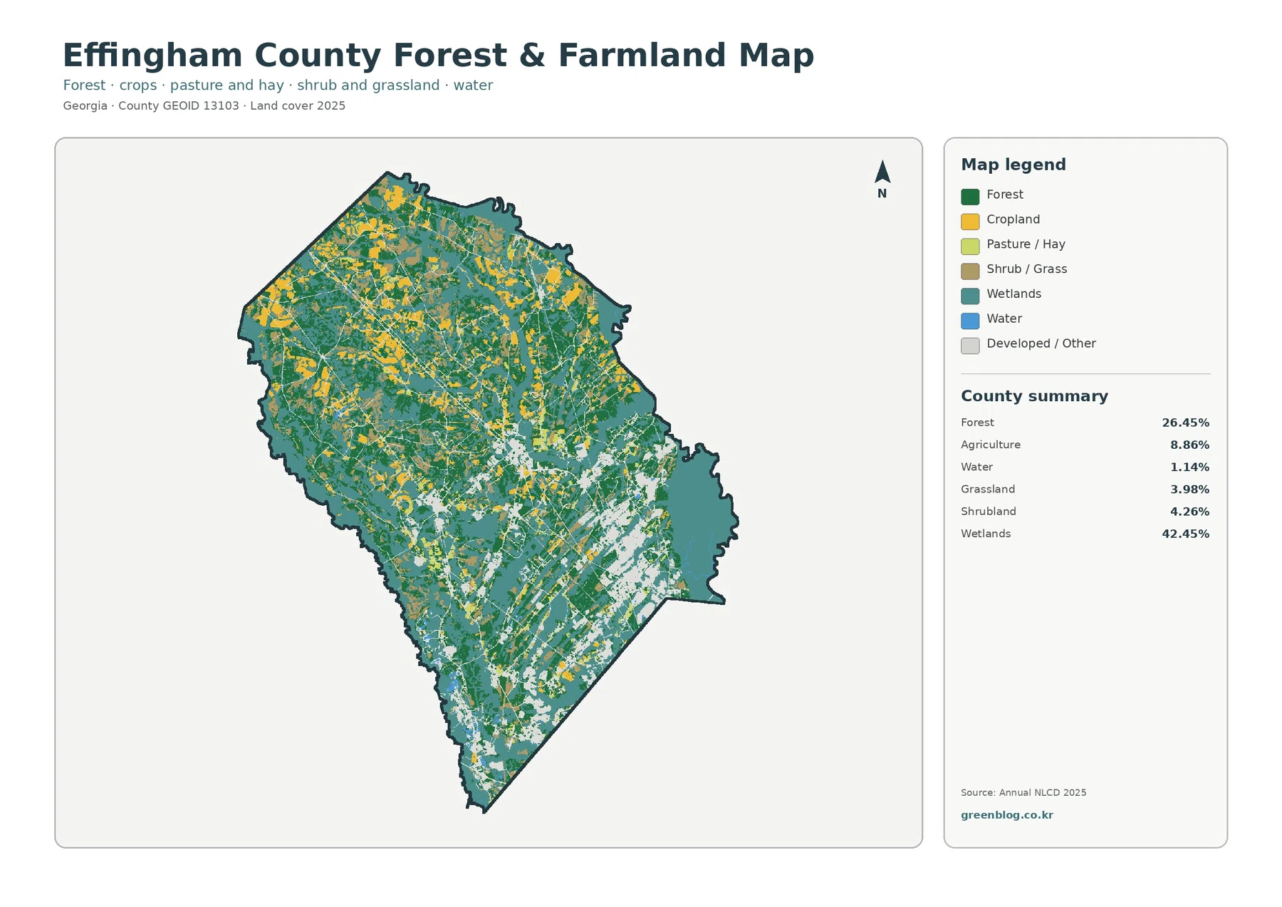 Effingham County forest and farmland map