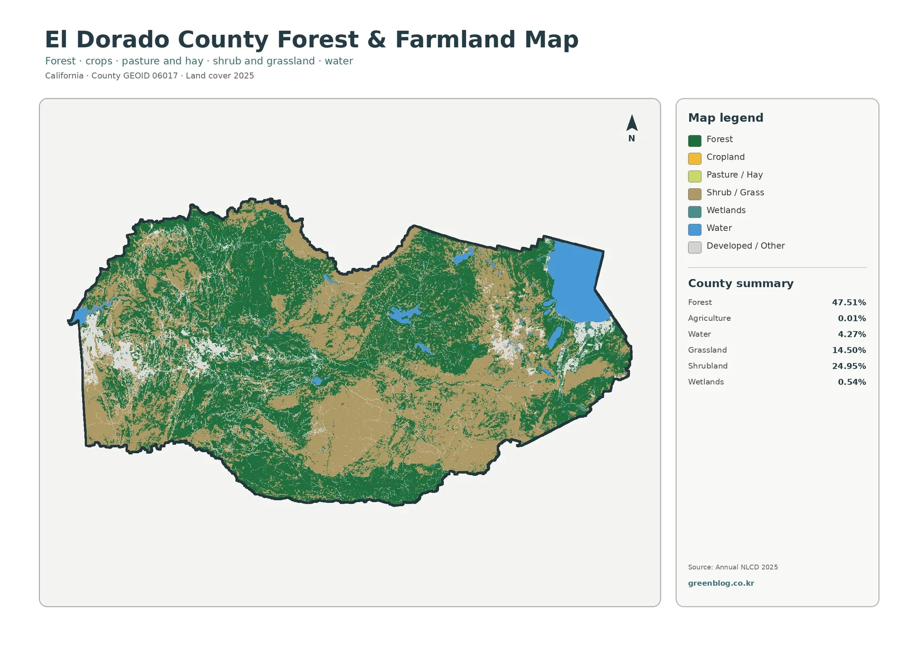 El Dorado County forest and farmland map