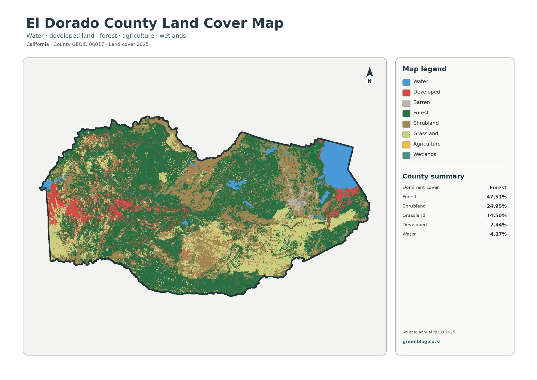 El Dorado County land cover map