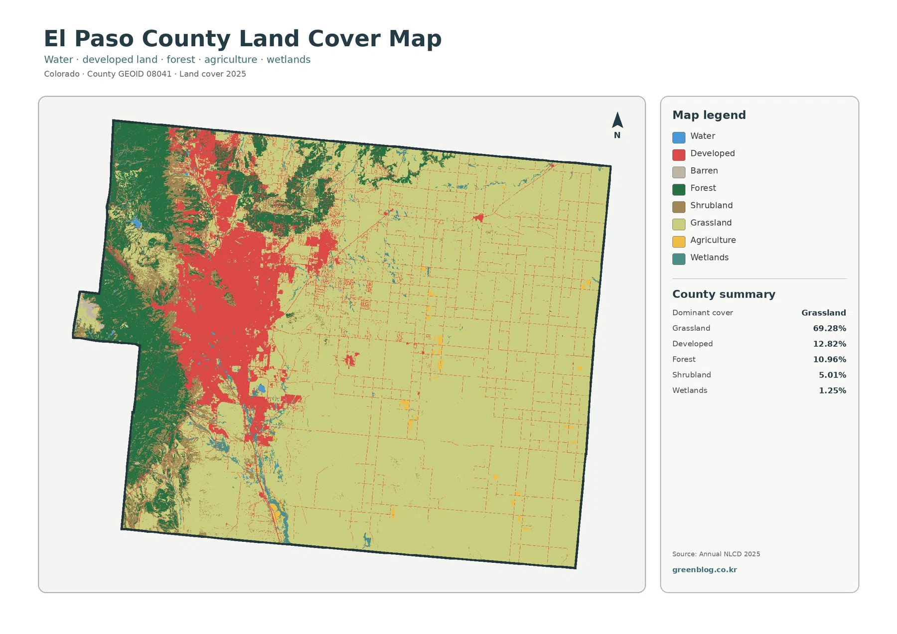 El Paso County land cover map