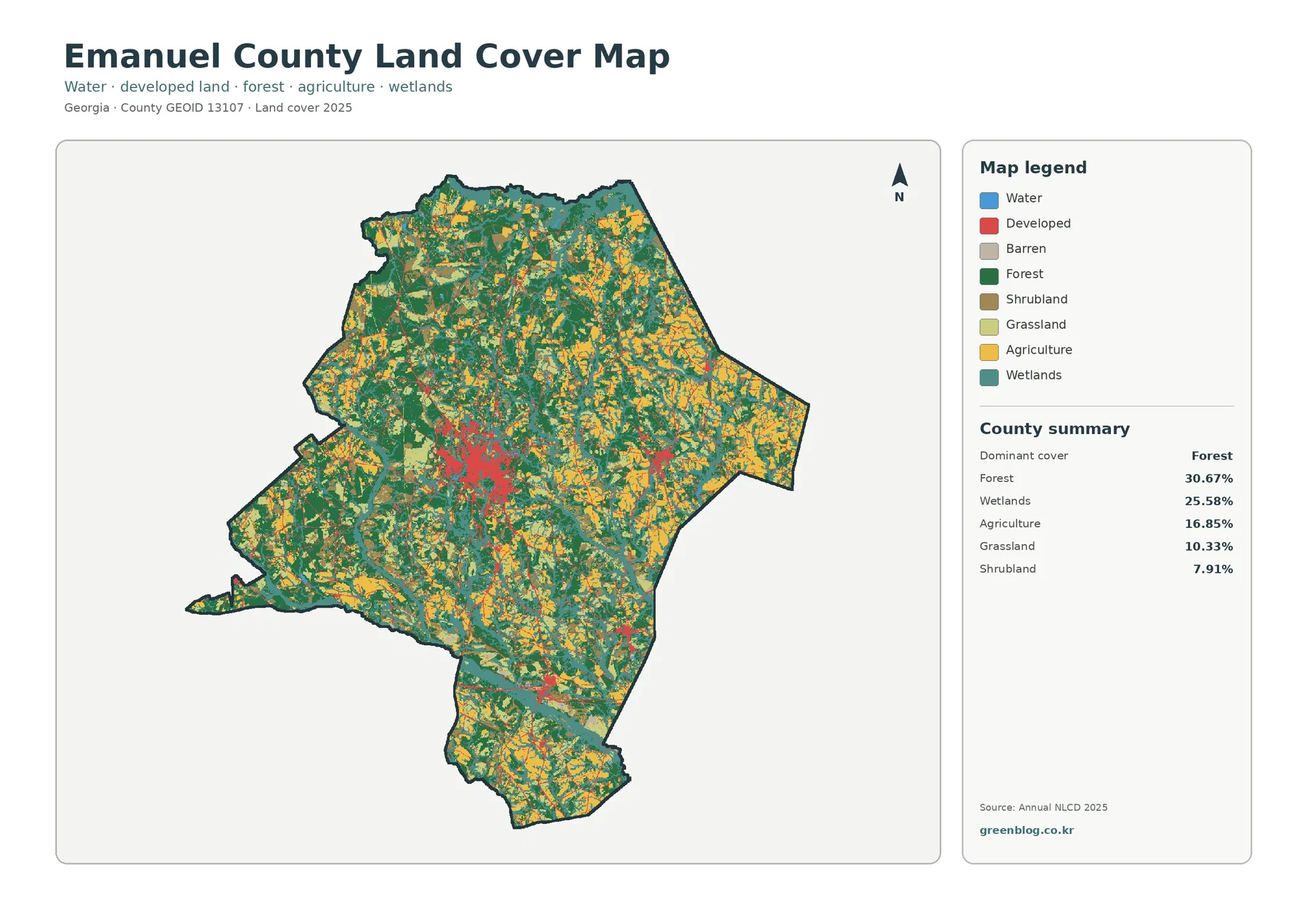 Emanuel County land cover map