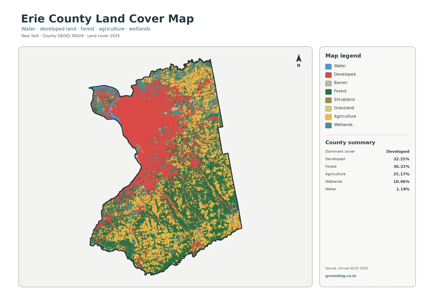 Erie County land cover map