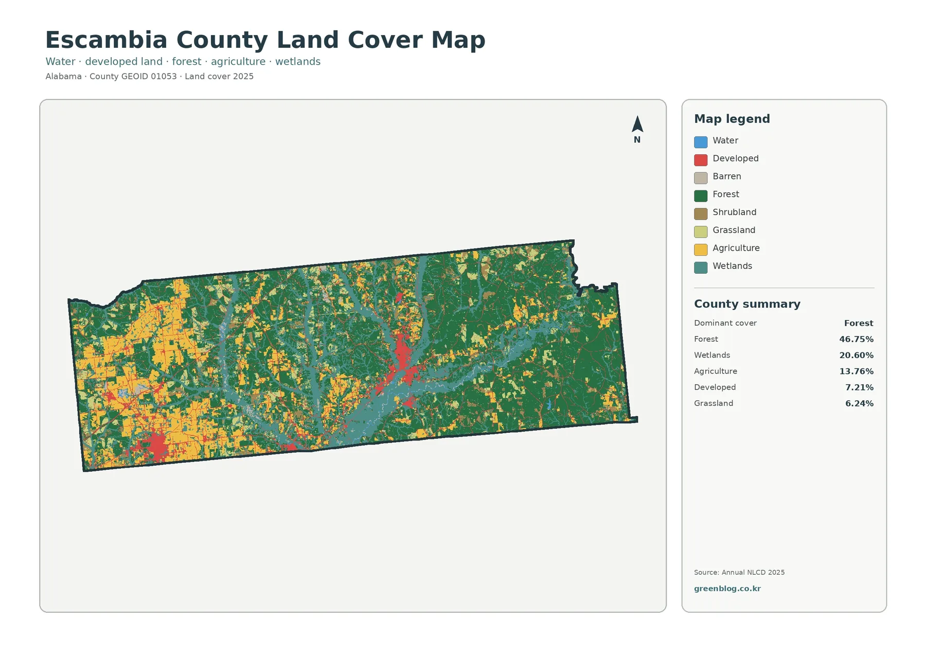 Escambia County land cover map featured image