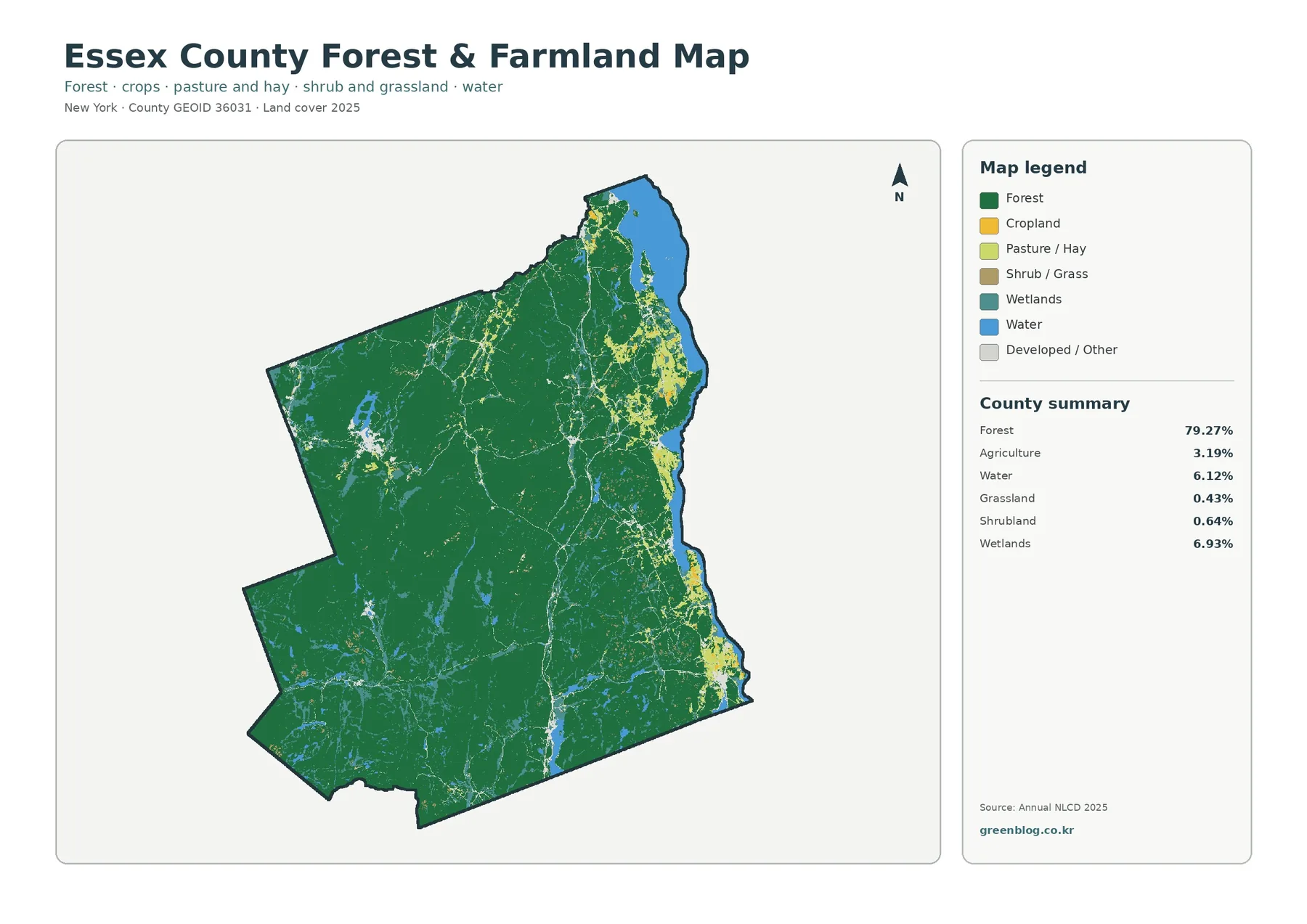Essex County forest and farmland map