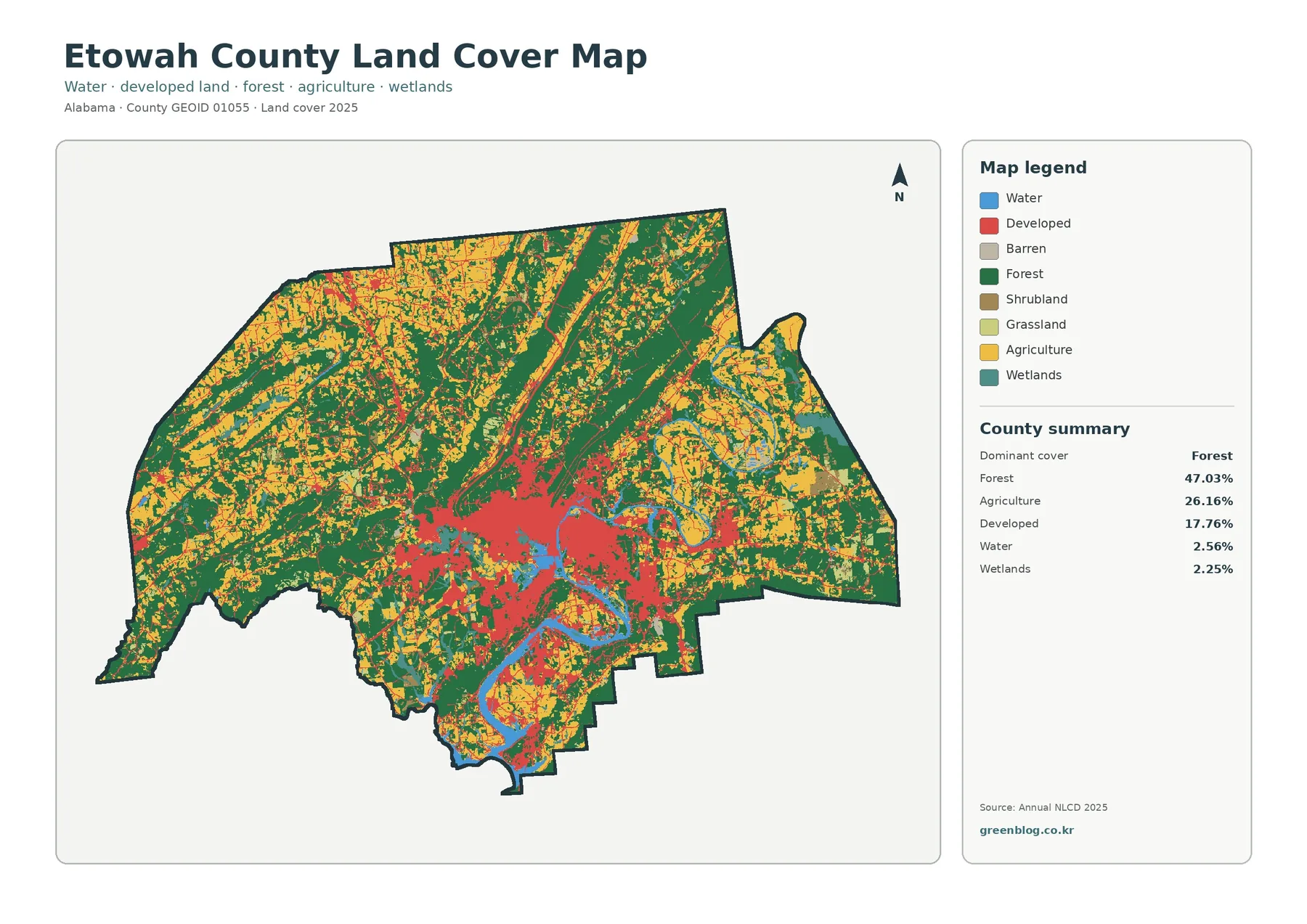 Etowah County land cover map