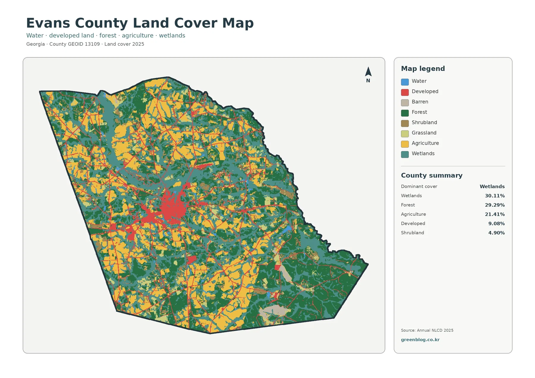 Evans County land cover map featured image