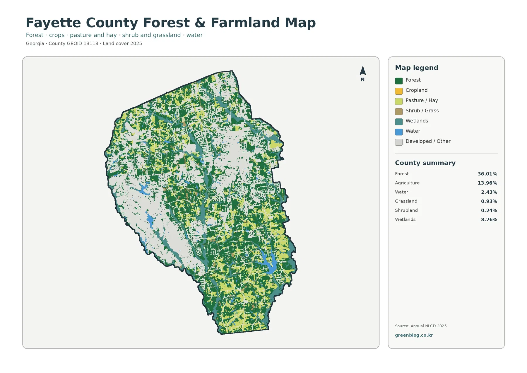 Fayette County forest and farmland map