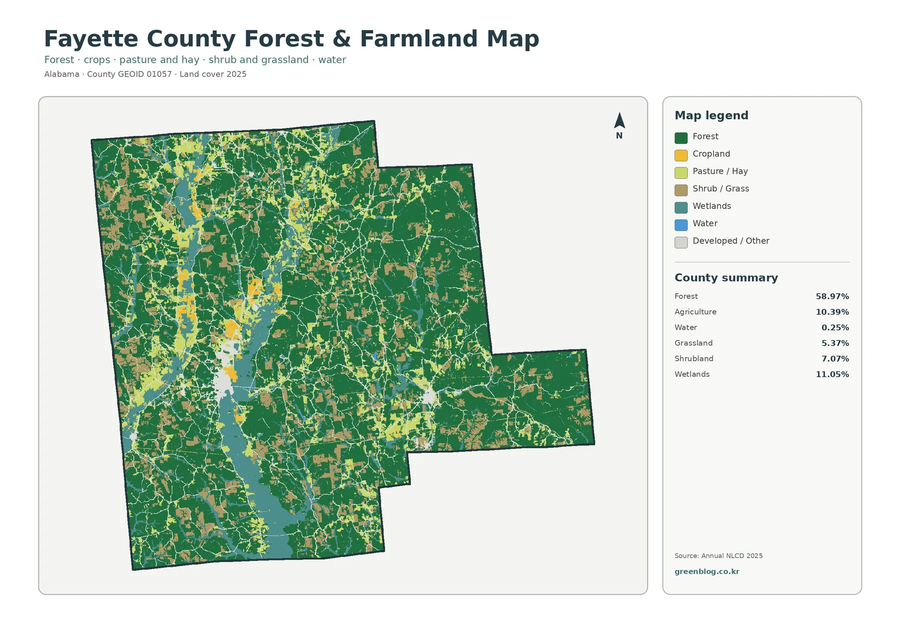 Fayette County forest and farmland map