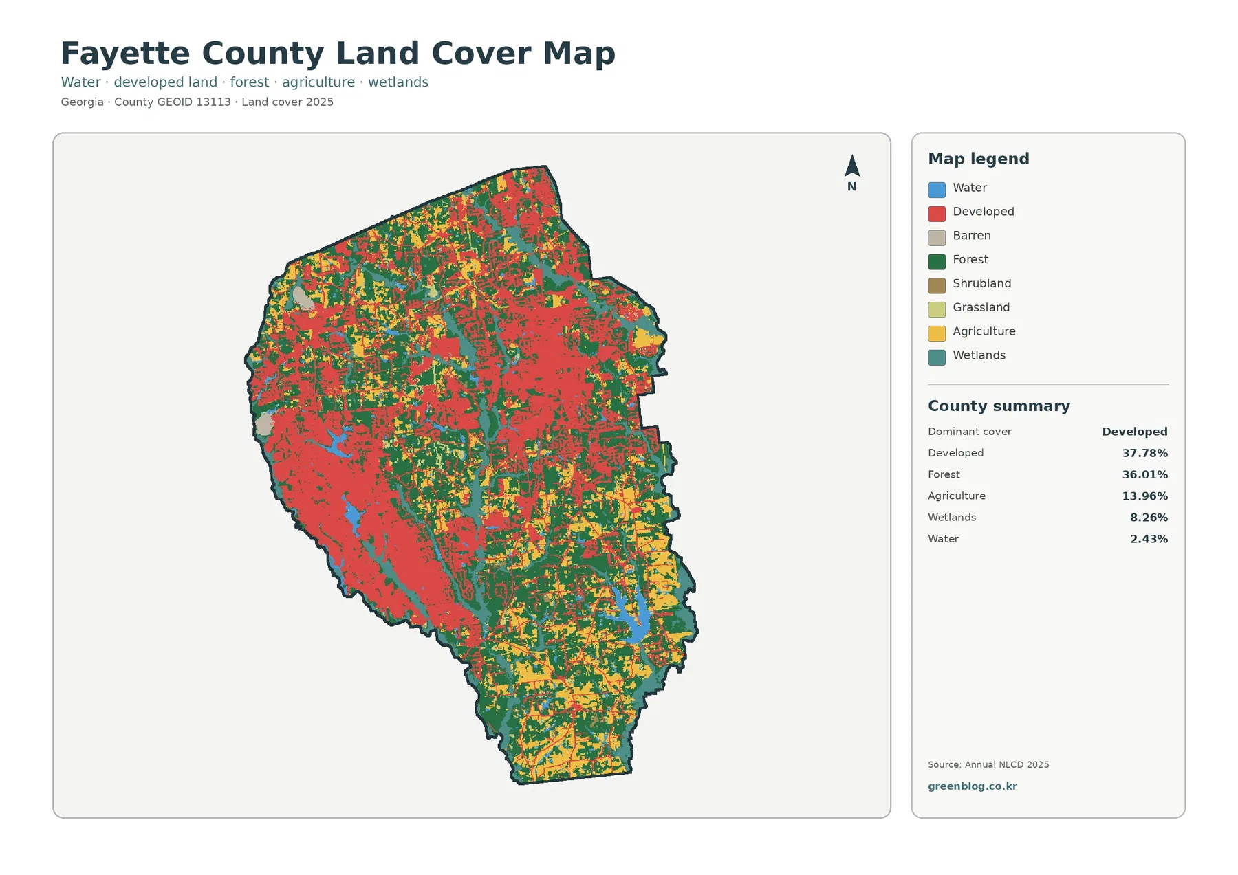 Fayette County land cover map featured image