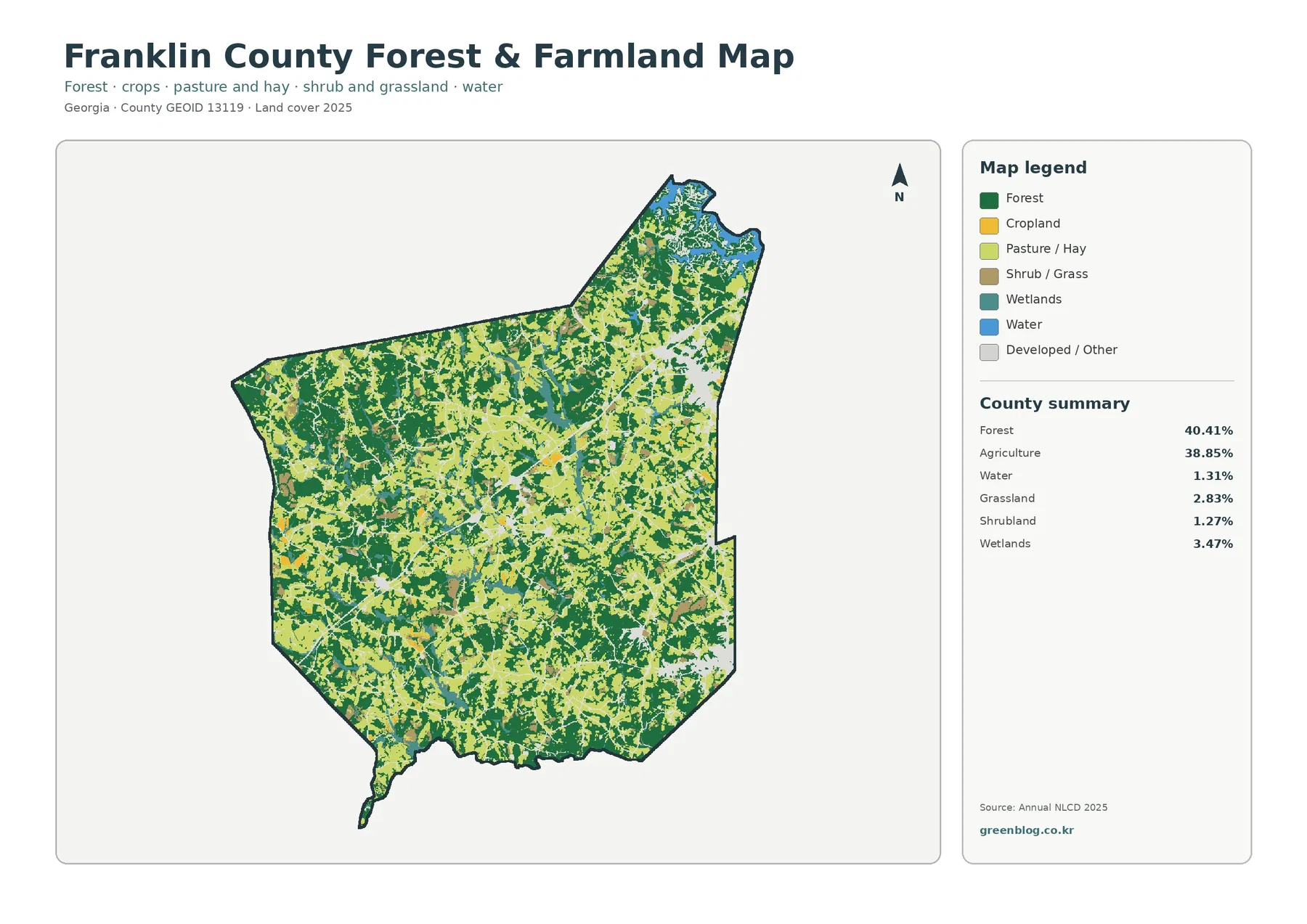 Franklin County forest and farmland map