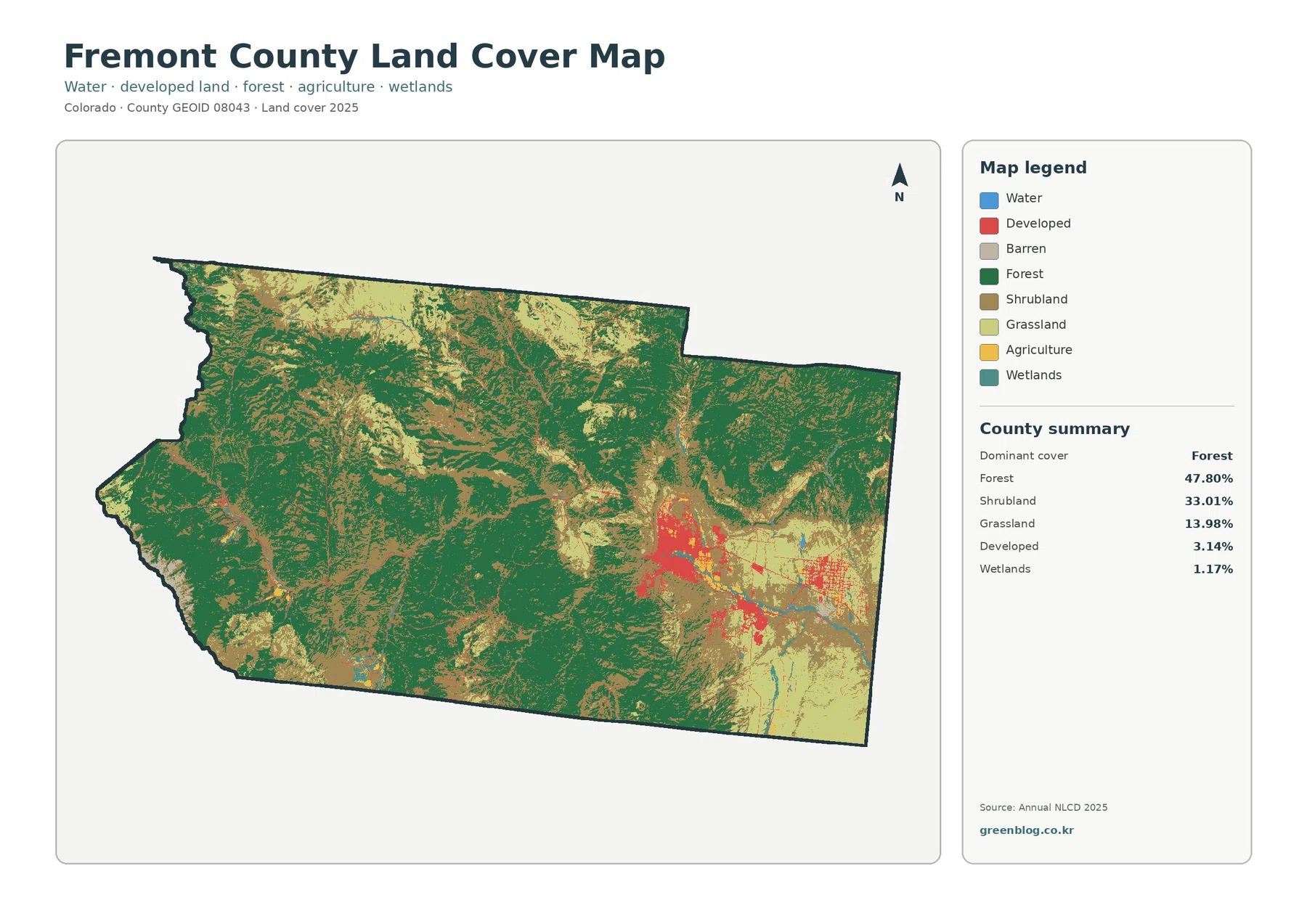 Fremont County 토지 피복 지도