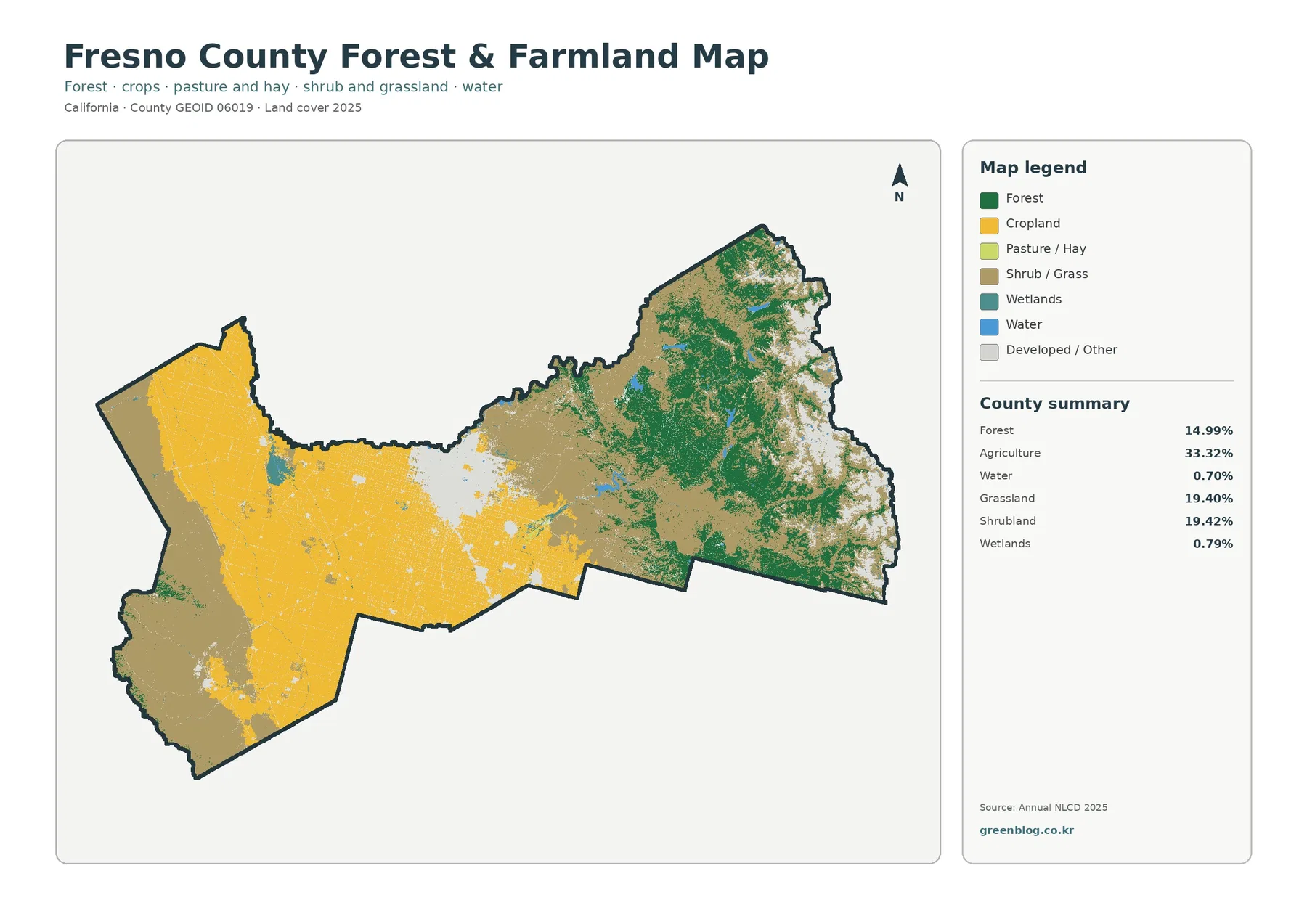 Fresno County forest and farmland map