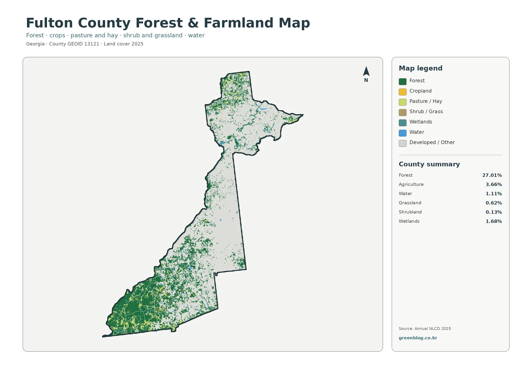 Fulton County forest and farmland map