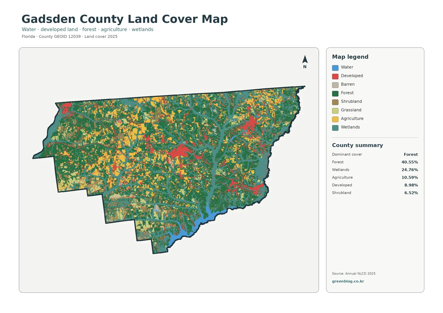 Gadsden County land cover map