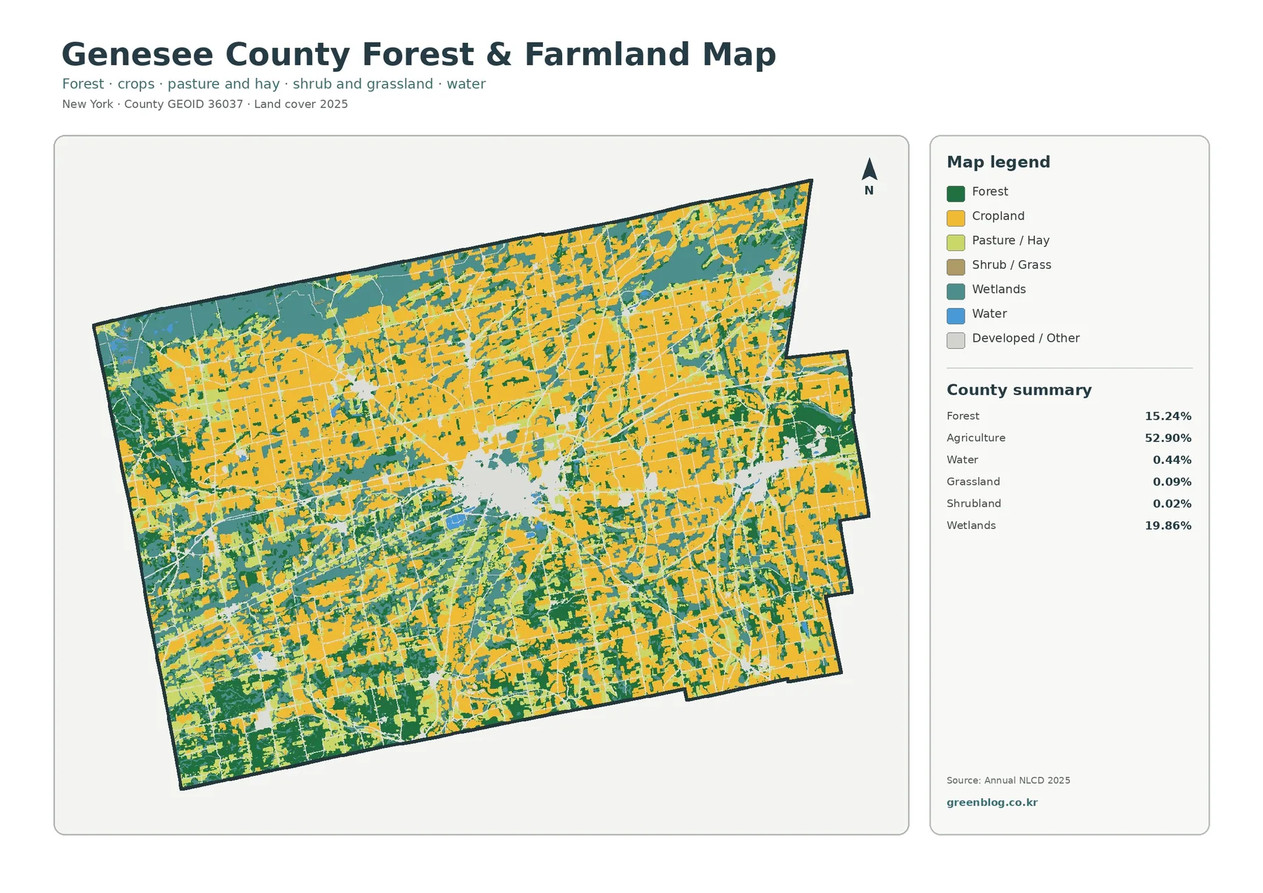Genesee County forest and farmland map