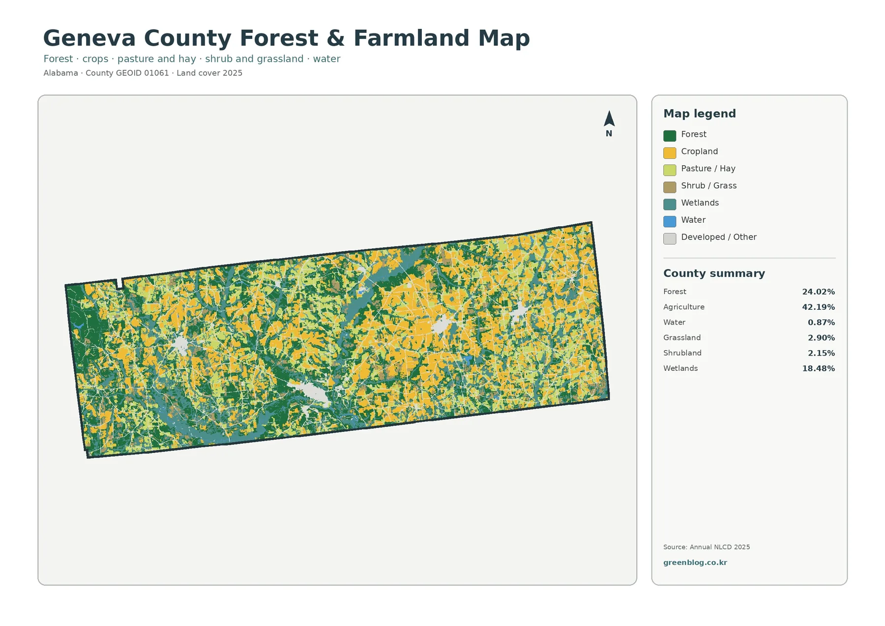 Geneva County forest and farmland map