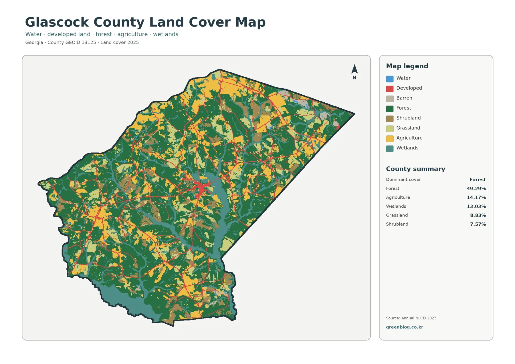 Glascock County land cover map featured image