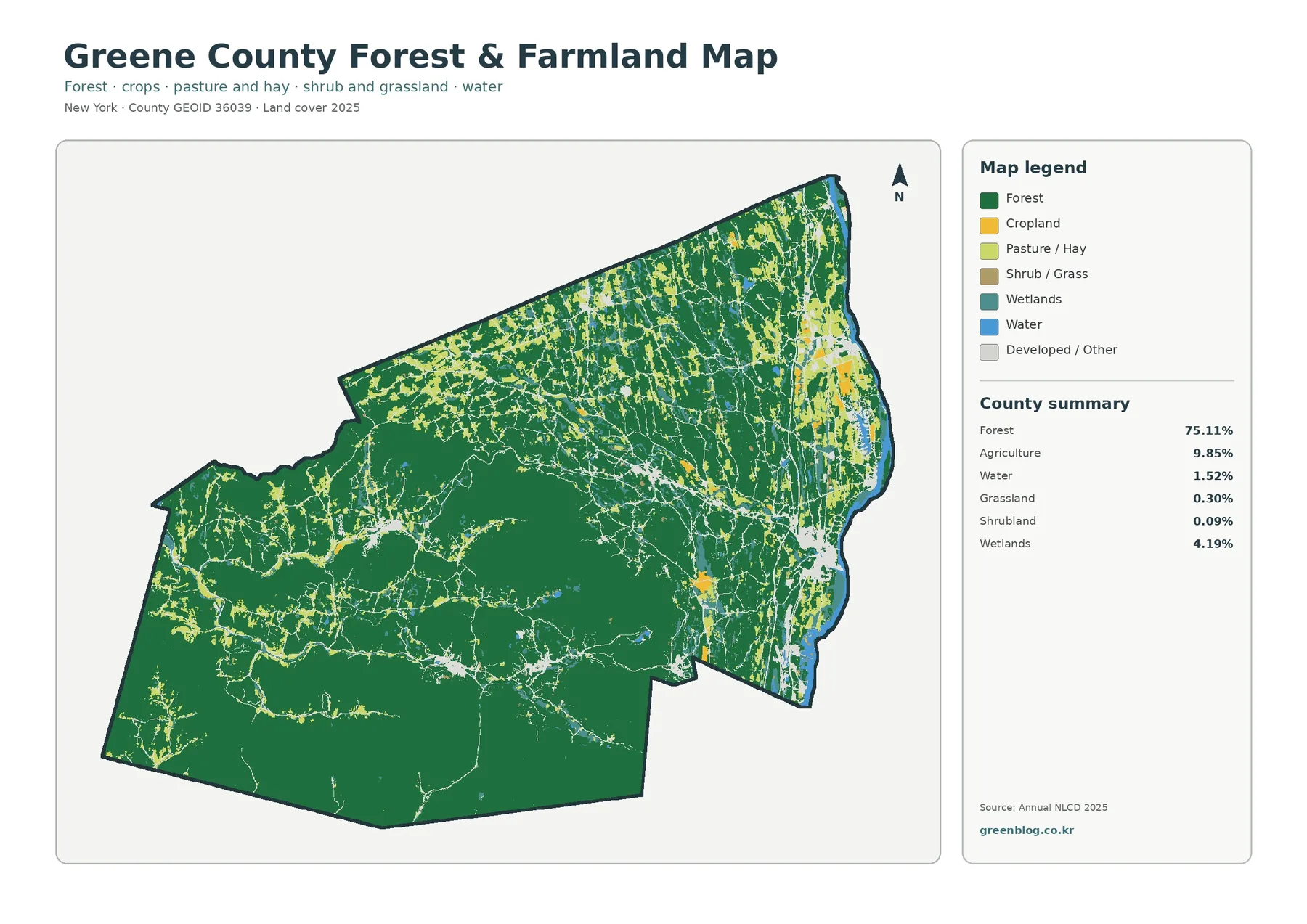 Greene County forest and farmland map