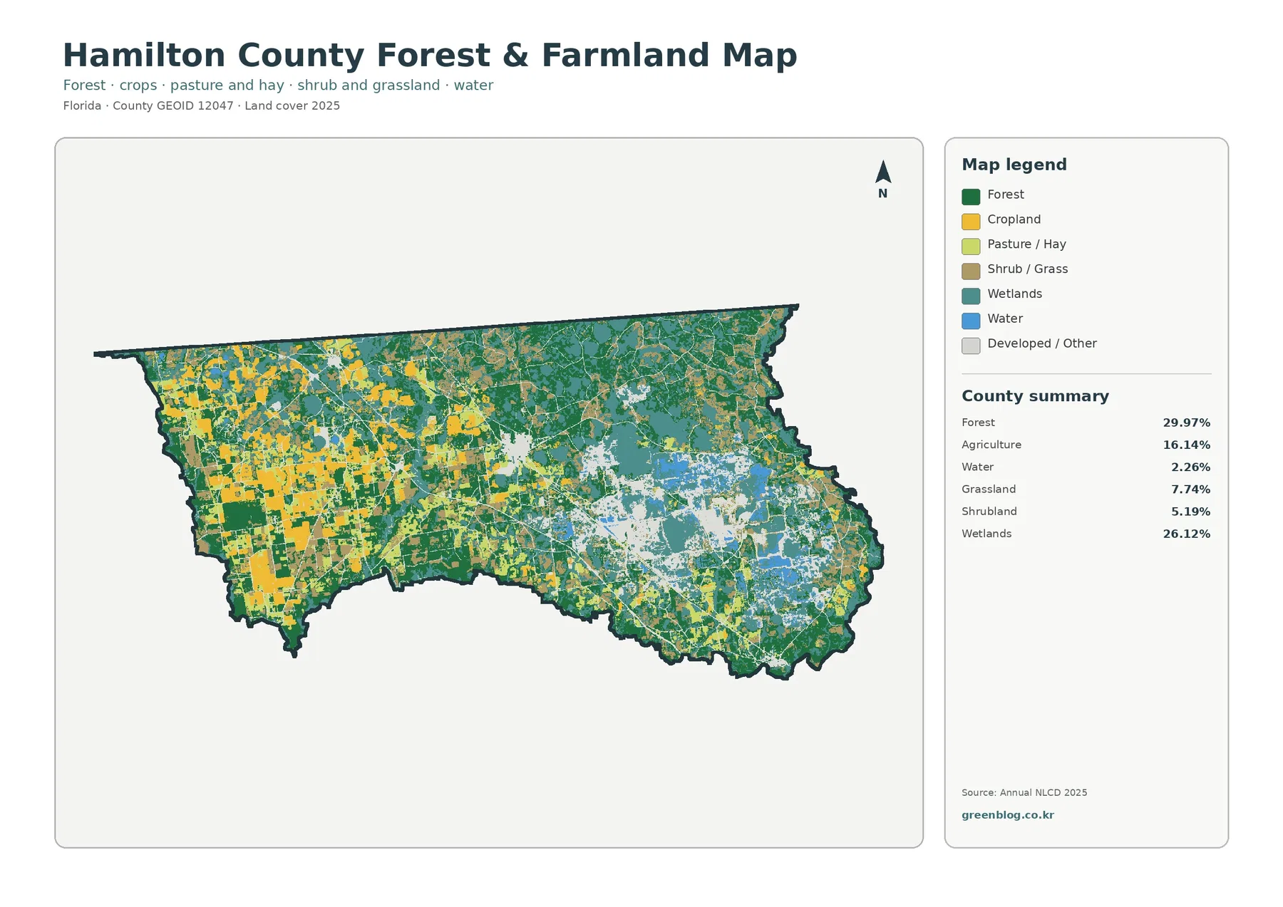 Hamilton County forest and farmland map