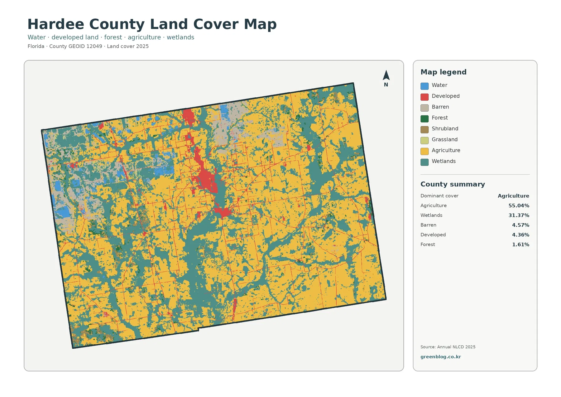 Hardee County land cover map