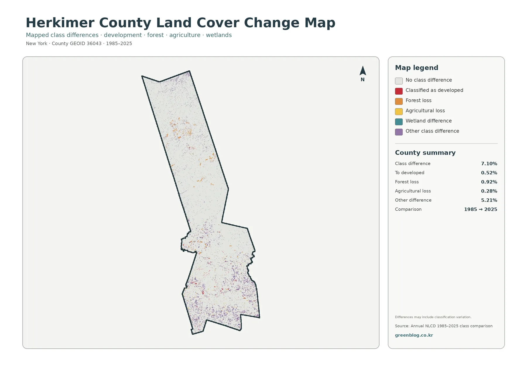 Herkimer County 토지 피복 변화 지도