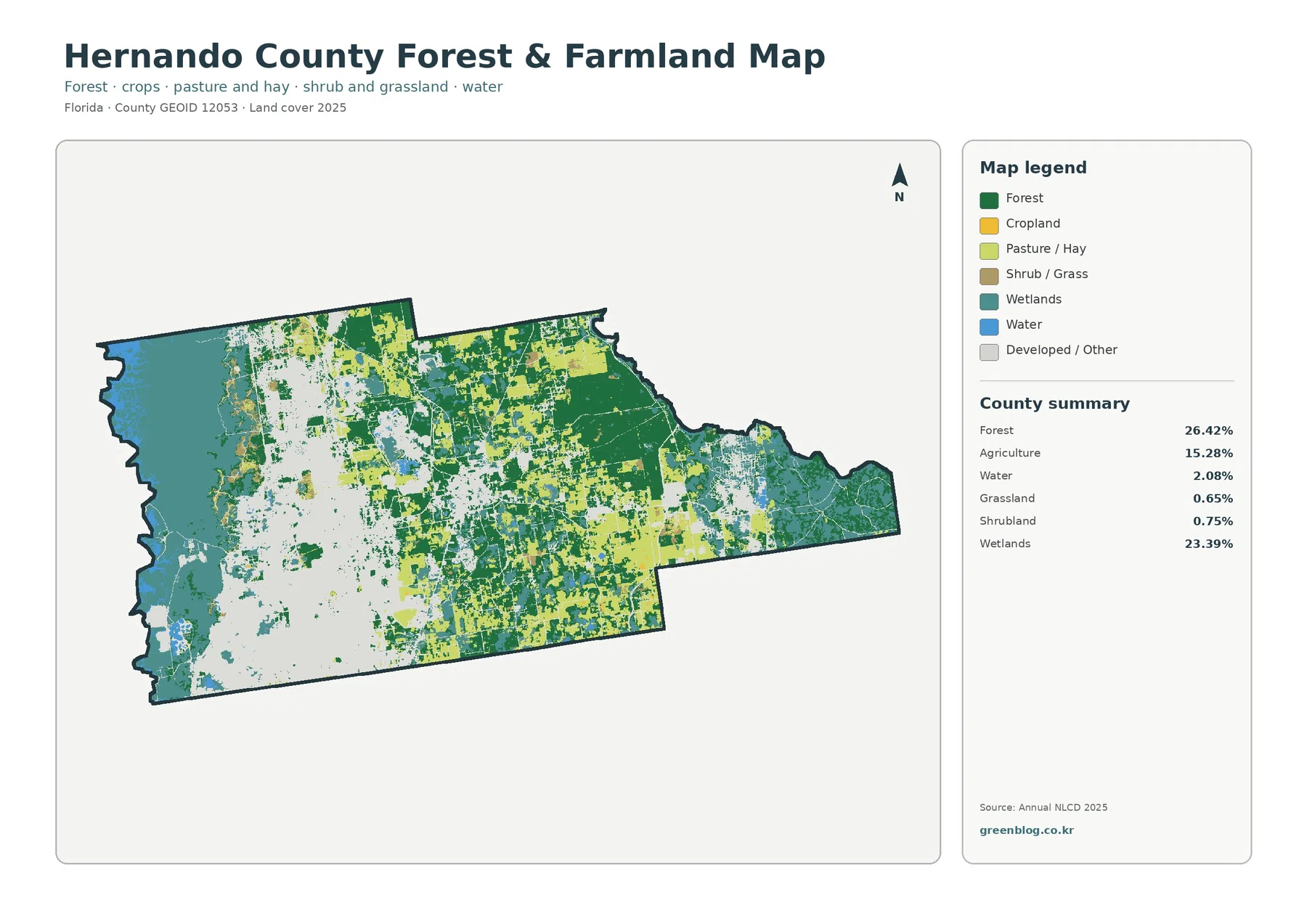 Hernando County forest and farmland map