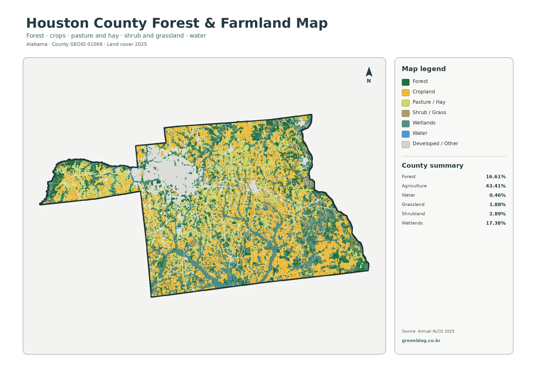 Houston County forest and farmland map