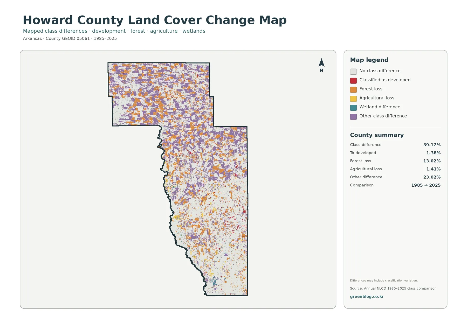Howard County land cover change map