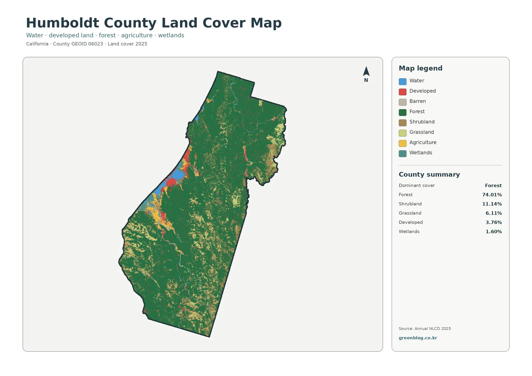 Humboldt County land cover map