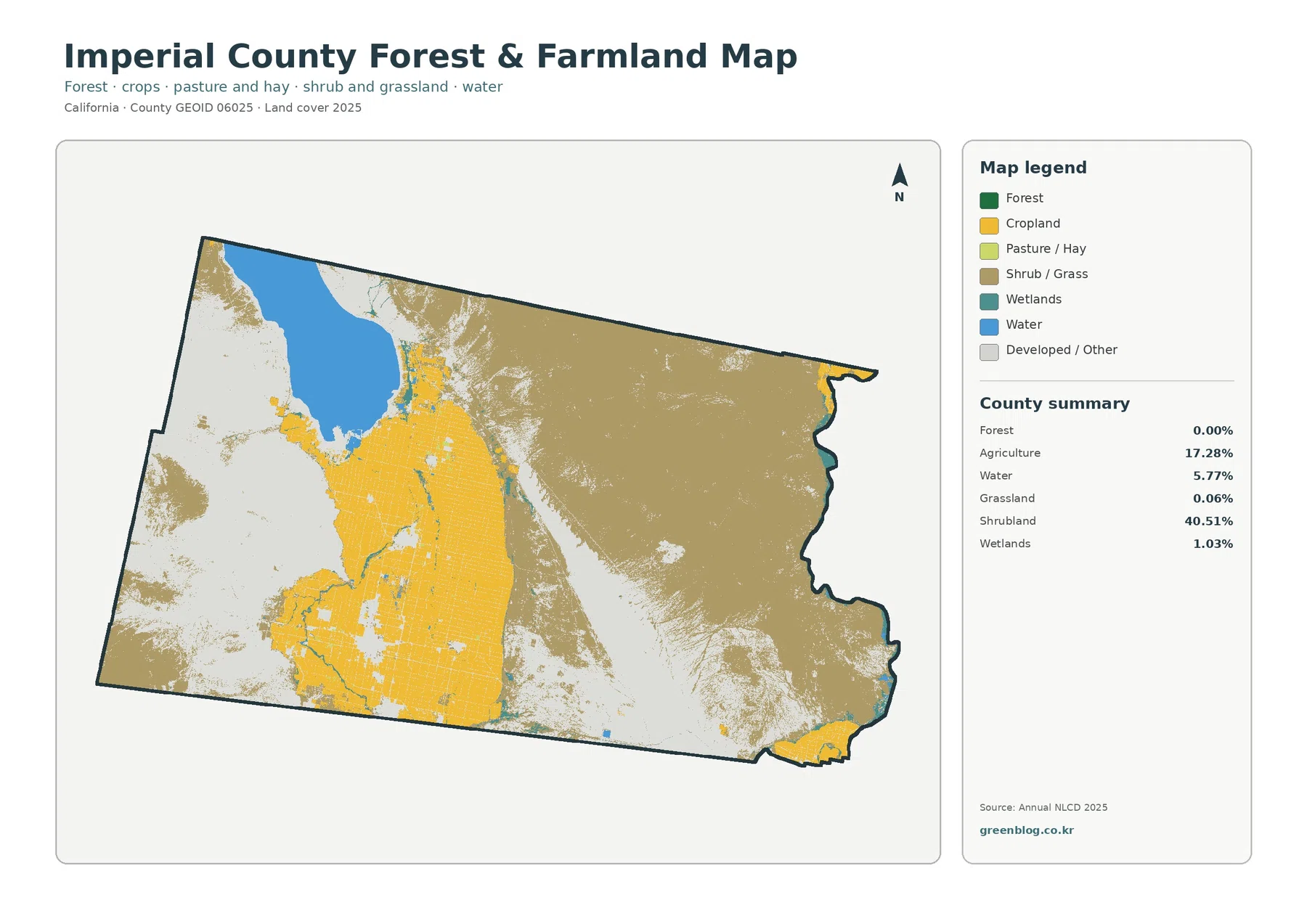 Imperial County forest and farmland map