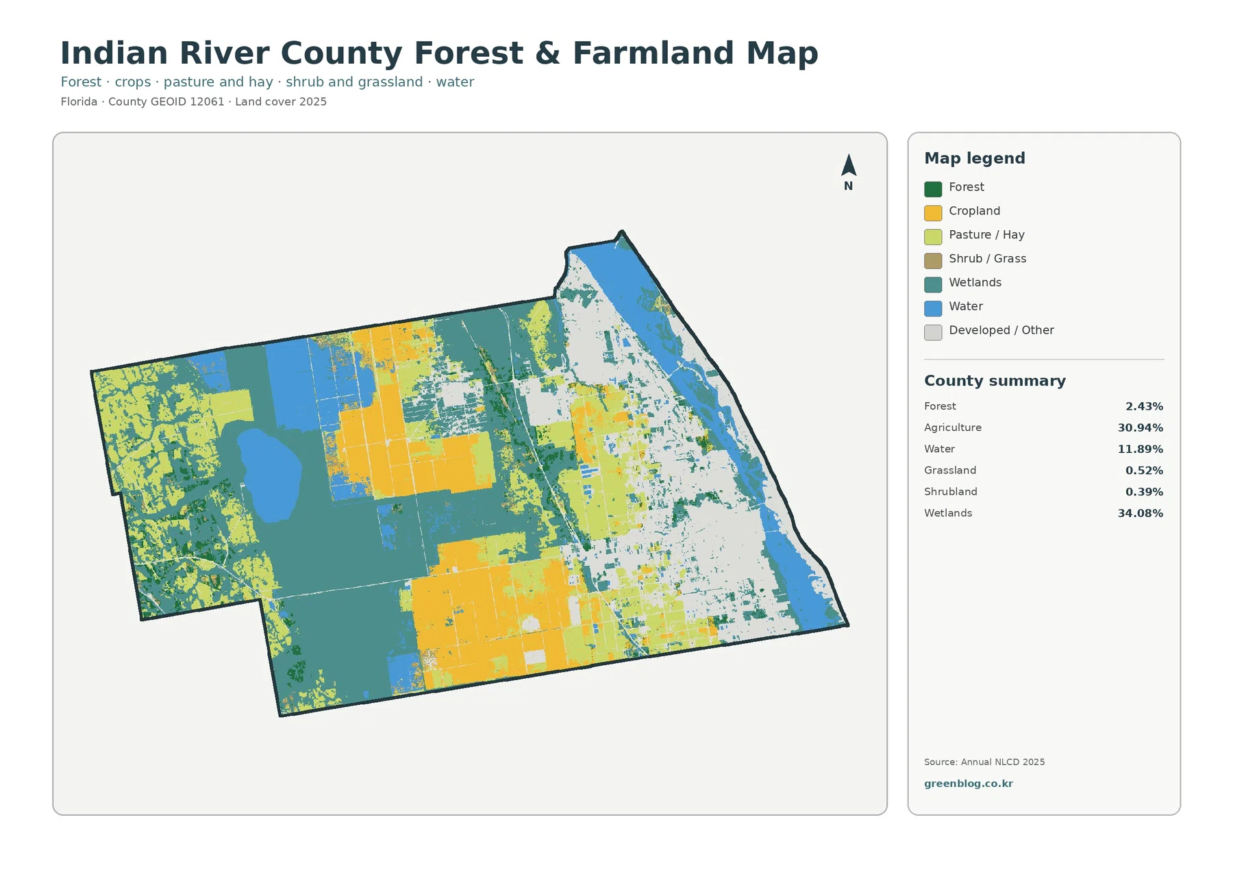 Indian River County forest and farmland map