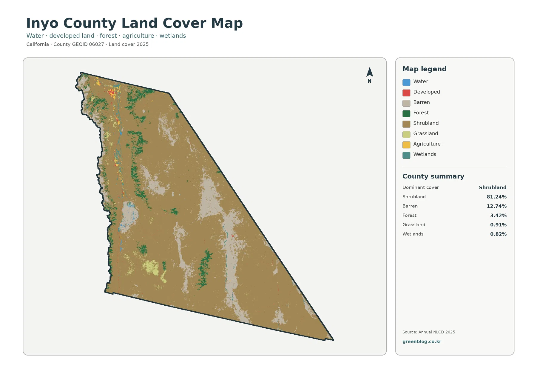 Inyo County land cover map