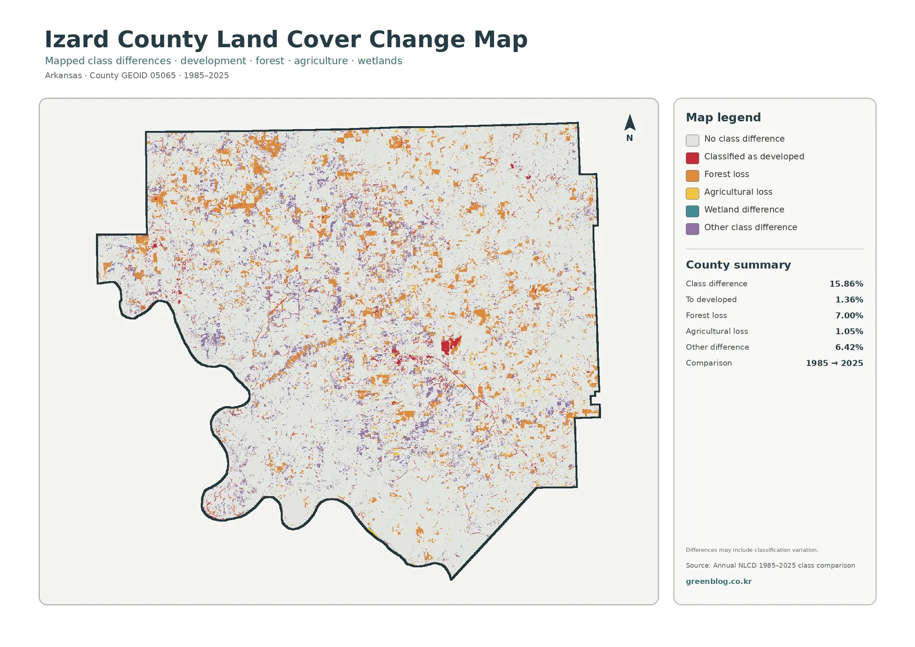 County land cover change map