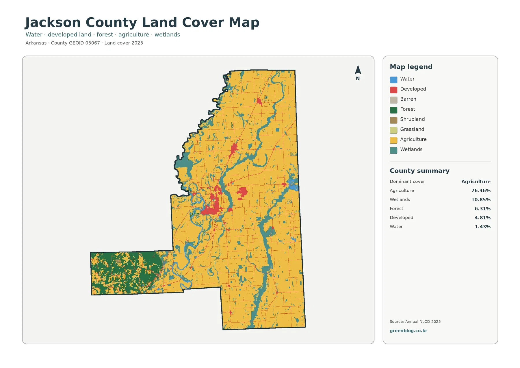 Jackson County land cover map