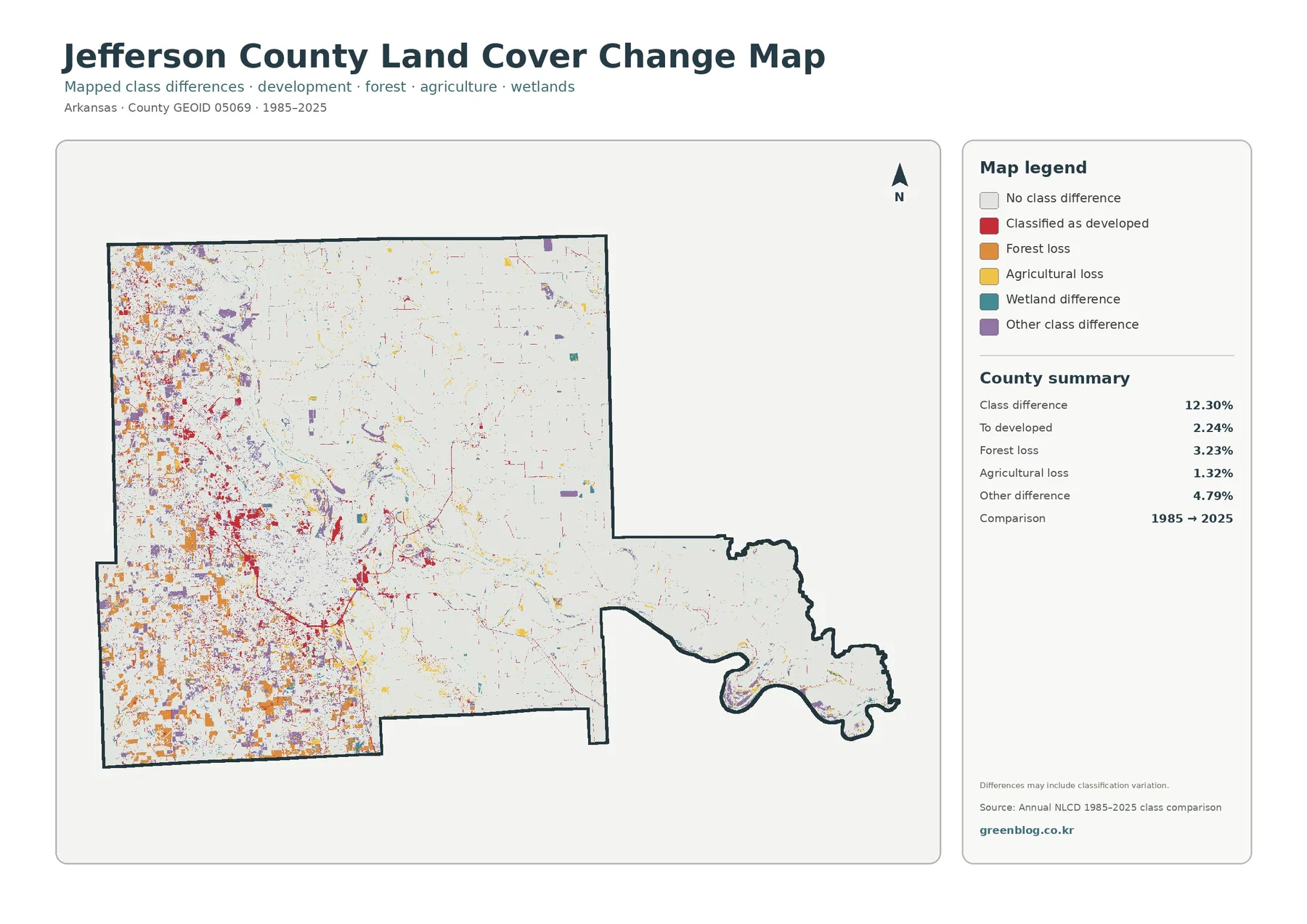 County land cover change map