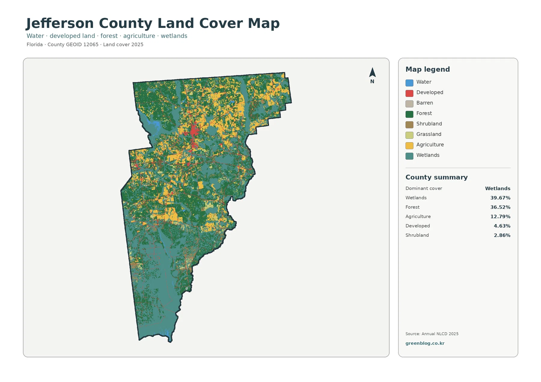 Jefferson County 토지 피복 지도 대표 이미지